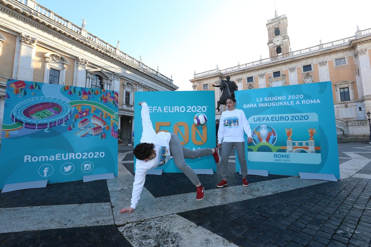 ROME, ITALY - JANUARY 29: 500 days to kick off of UEFA Euro 2020 / Roma. January 29, 2019 in Rome, Italy.
