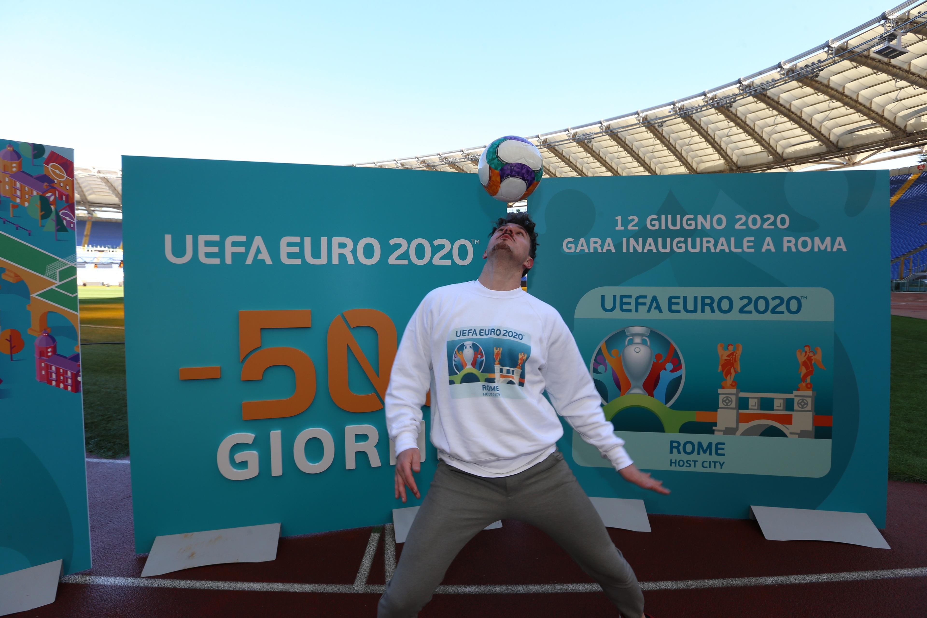 ROME, ITALY - JANUARY 29: 500 days to kick off of UEFA Euro 2020 / Roma. January 29, 2019 in Rome, Italy.