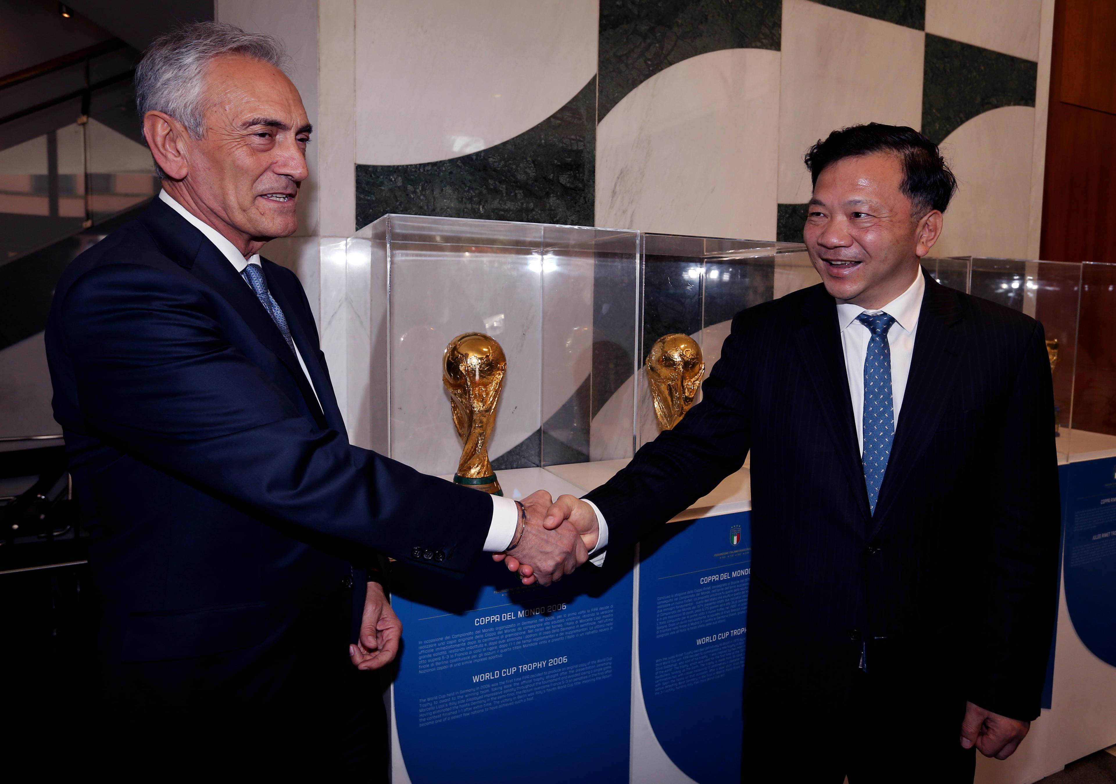 ROME, ITALY -MARCH 24: FIGC and CIna meeting on March 24, 2019 in Rome, Italy. (Photo by Paolo Bruno/Getty Images)