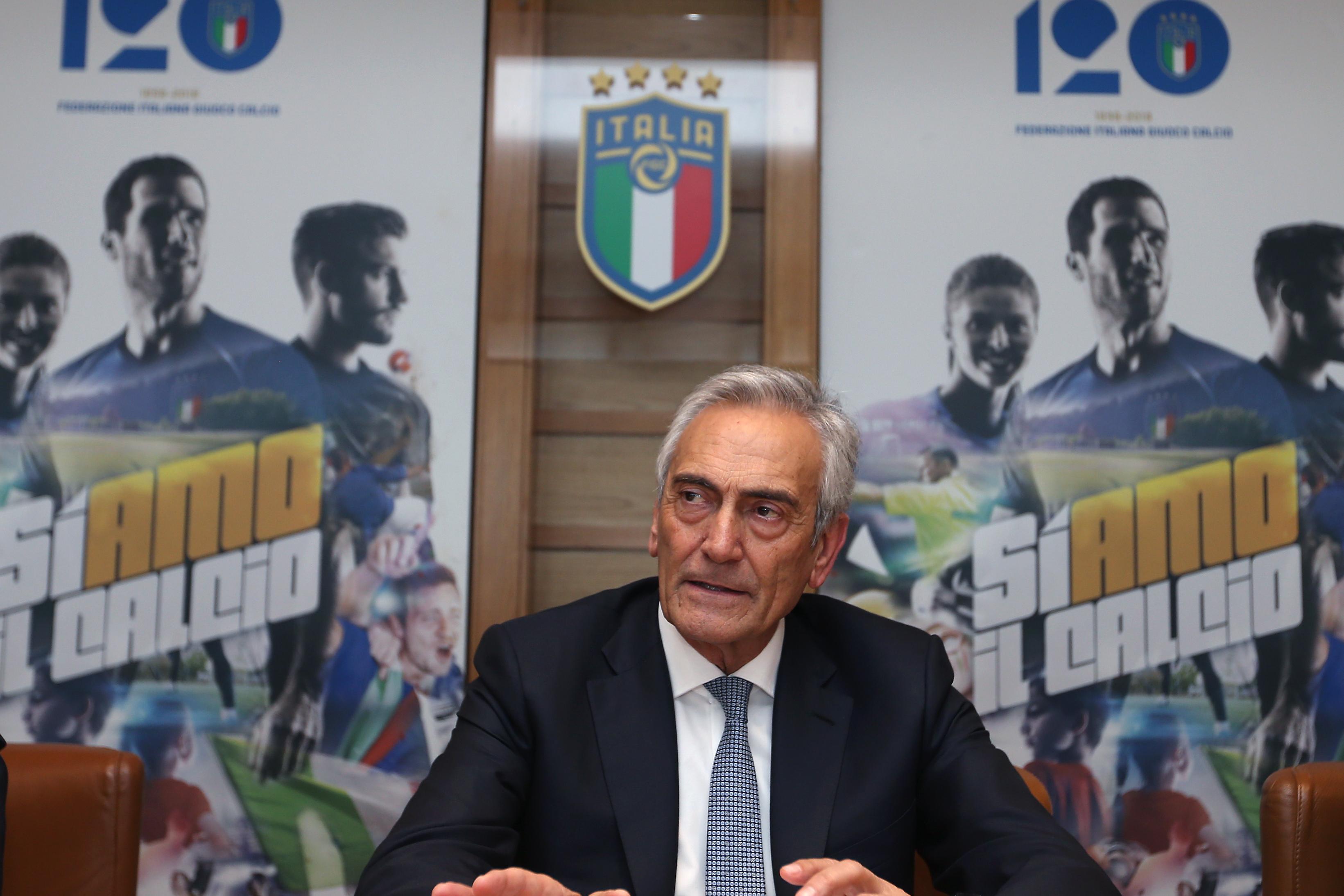 ROME, ITALY - APRIL 17: FIGC press conference on April 17, 2019 in Rome, Italy. (Photo by Paolo Bruno/Getty Images)\\r\\r