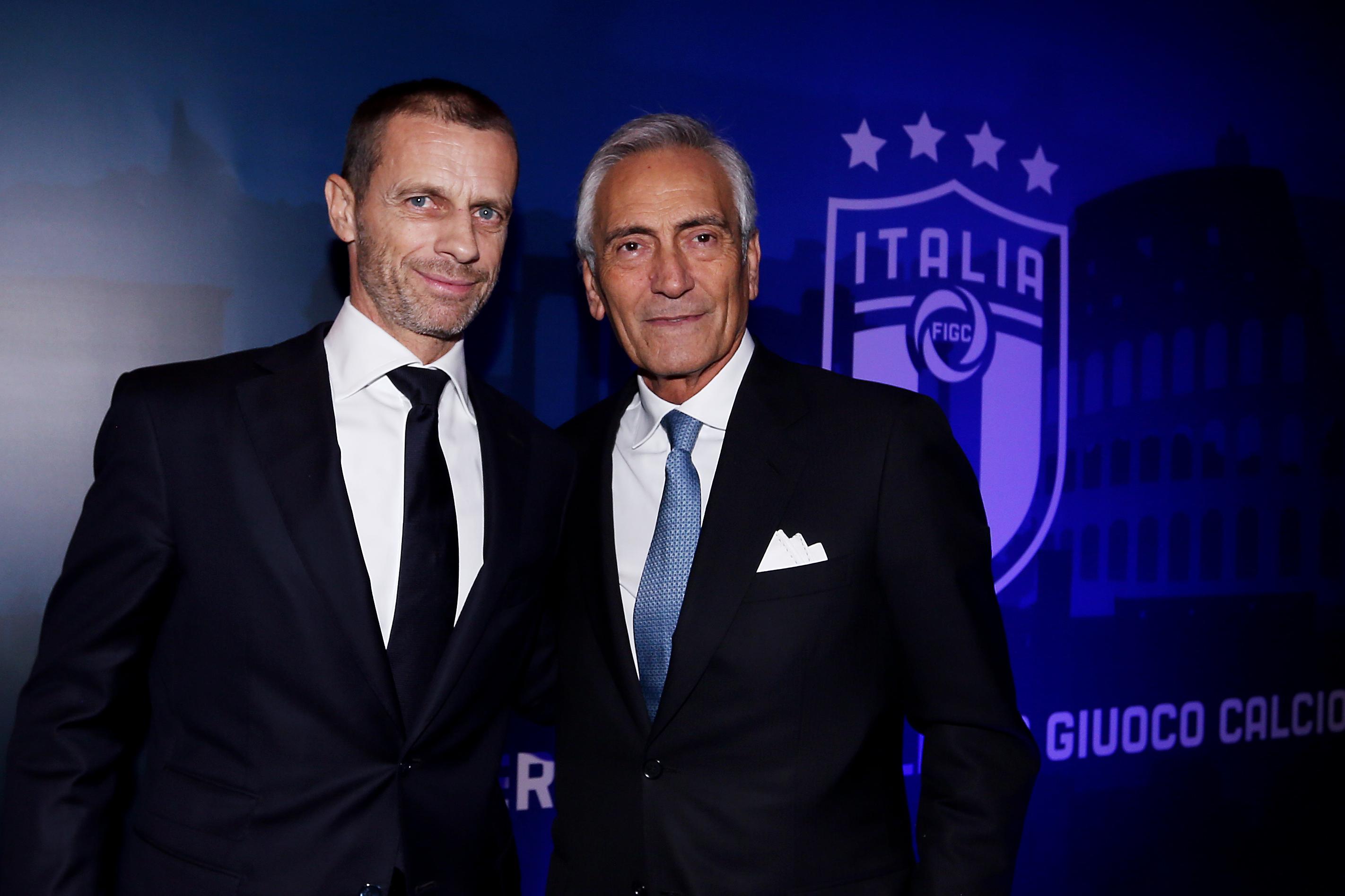 TEST.ROME, ITALY - FEBRUARY 07:  UEFA Presidente Aleksander Ceferin and Gabriele Gravina FIGC President attend The UEFA Congress Dinner on February 7, 2019 in Rome, Italy.  (Photo by Paolo Bruno/Getty Images)