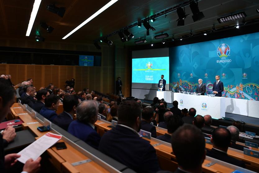 NYON,SWITZERLAND - NOVEMBER 22: A general view during the UEFA EURO 2020 Play-offs Draw at UEFA Headquarters on November 22, 2019 in Nyon, Switzerland. (Photo by Harold Cunningham - UEFA/UEFA via Getty Images)