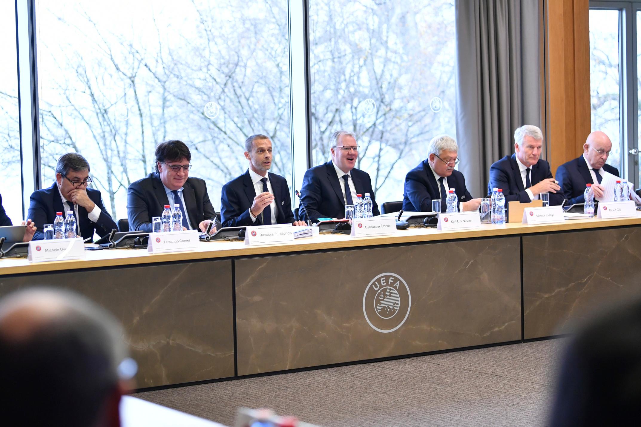 NYON, SWITZERLAND - DECEMBER 04:  during the UEFA Executive Committee Meeting at the UEFA headquarters, The House of European Football on December 4, 2019 in Nyon, Switzerland. (Photo by Harold Cunningham - UEFA/UEFA via Getty Images)