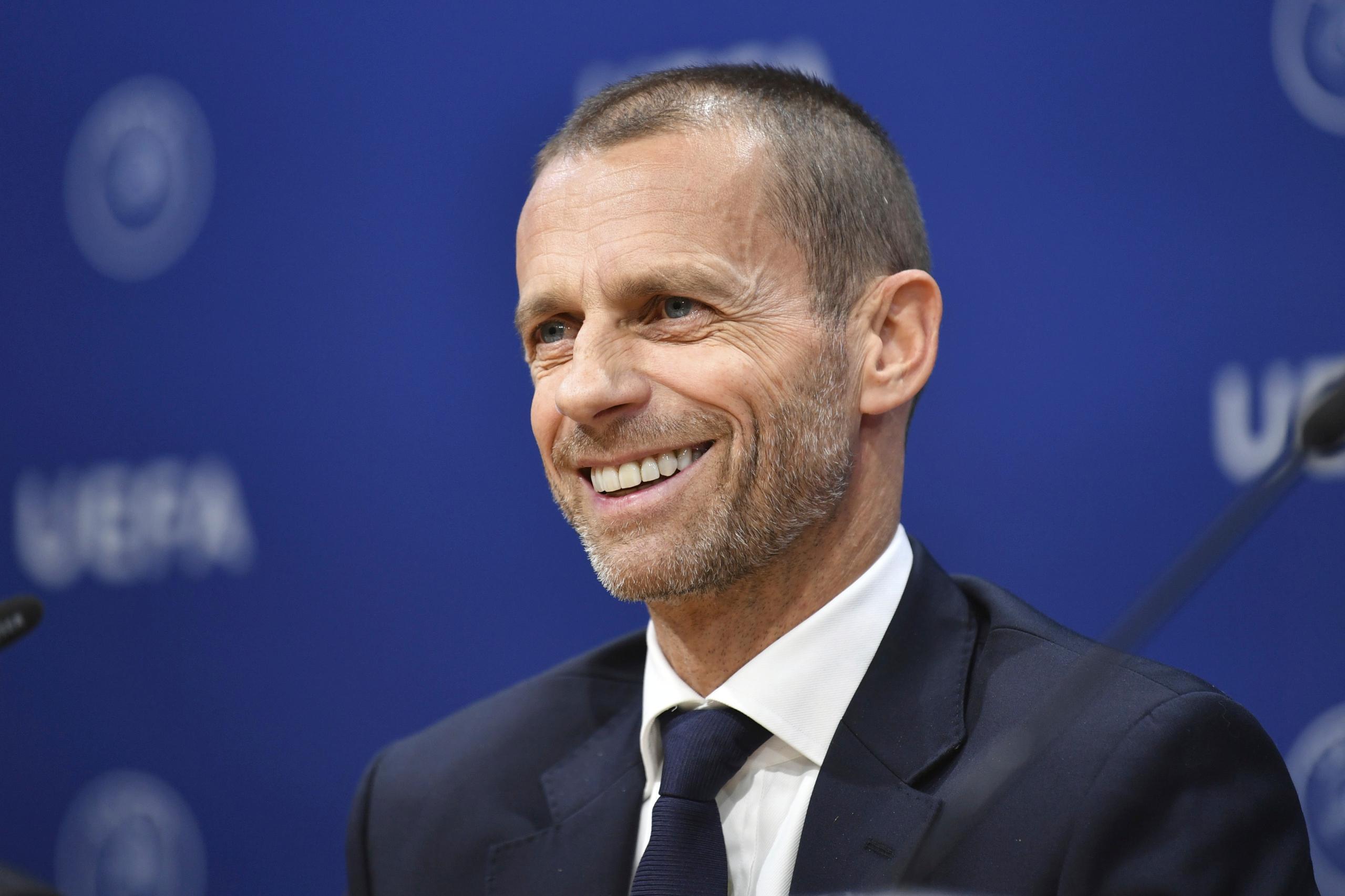 NYON, SWITZERLAND - DECEMBER 04: UEFA President Aleksander eferin during the UEFA Executive Committee Press Conference at the UEFA headquarters, The House of European Football on December 4, 2019 in Nyon, Switzerland. (Photo by Harold Cunningham - UEFA/UEFA via Getty Images)