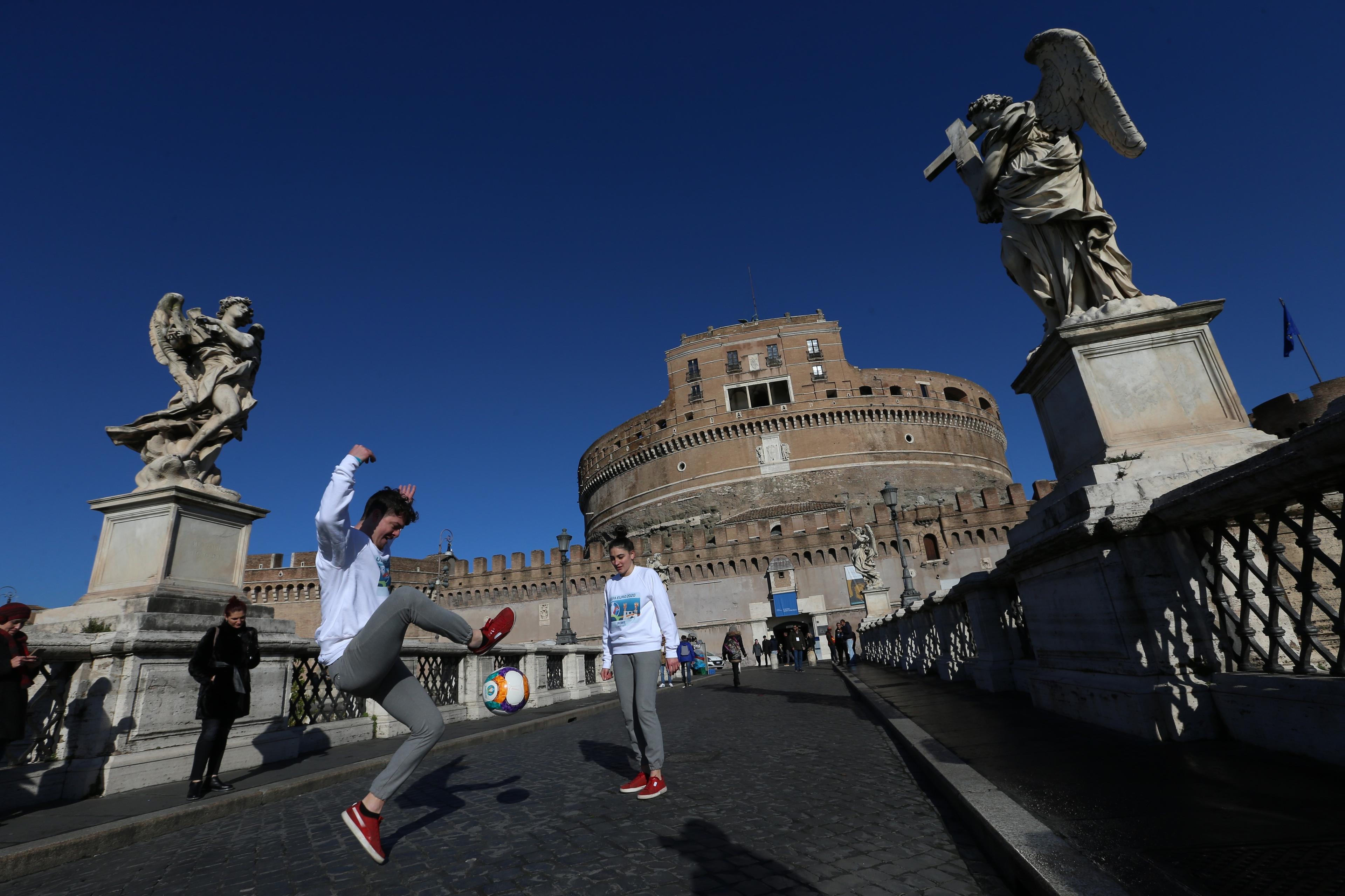 ROME, ITALY - JANUARY 29: 500 days to kick off of UEFA Euro 2020 / Roma. January 29, 2019 in Rome, Italy.