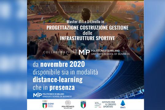 Sono aperte le iscrizioni al Master in Progettazione, Costruzione e Gestione delle Infrastrutture Sportive