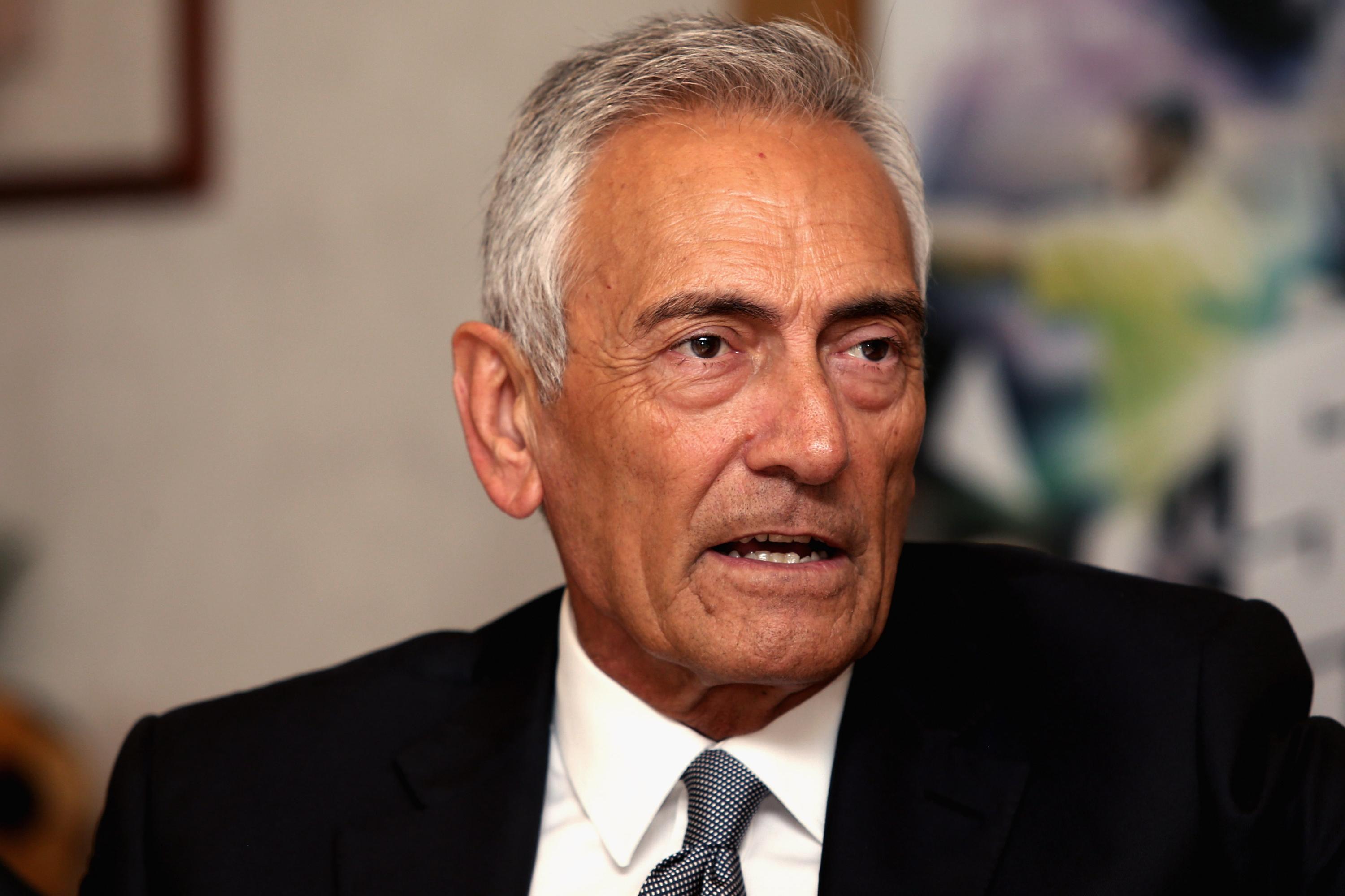 ROME, ITALY - JULY 30:  FIGC President Gabriele Gravina attends the press conference after the Italian Footbal Federation (FIGC) federal council meeting on July 30, 2019 in Rome, Italy.  (Photo by Paolo Bruno/Getty Images)