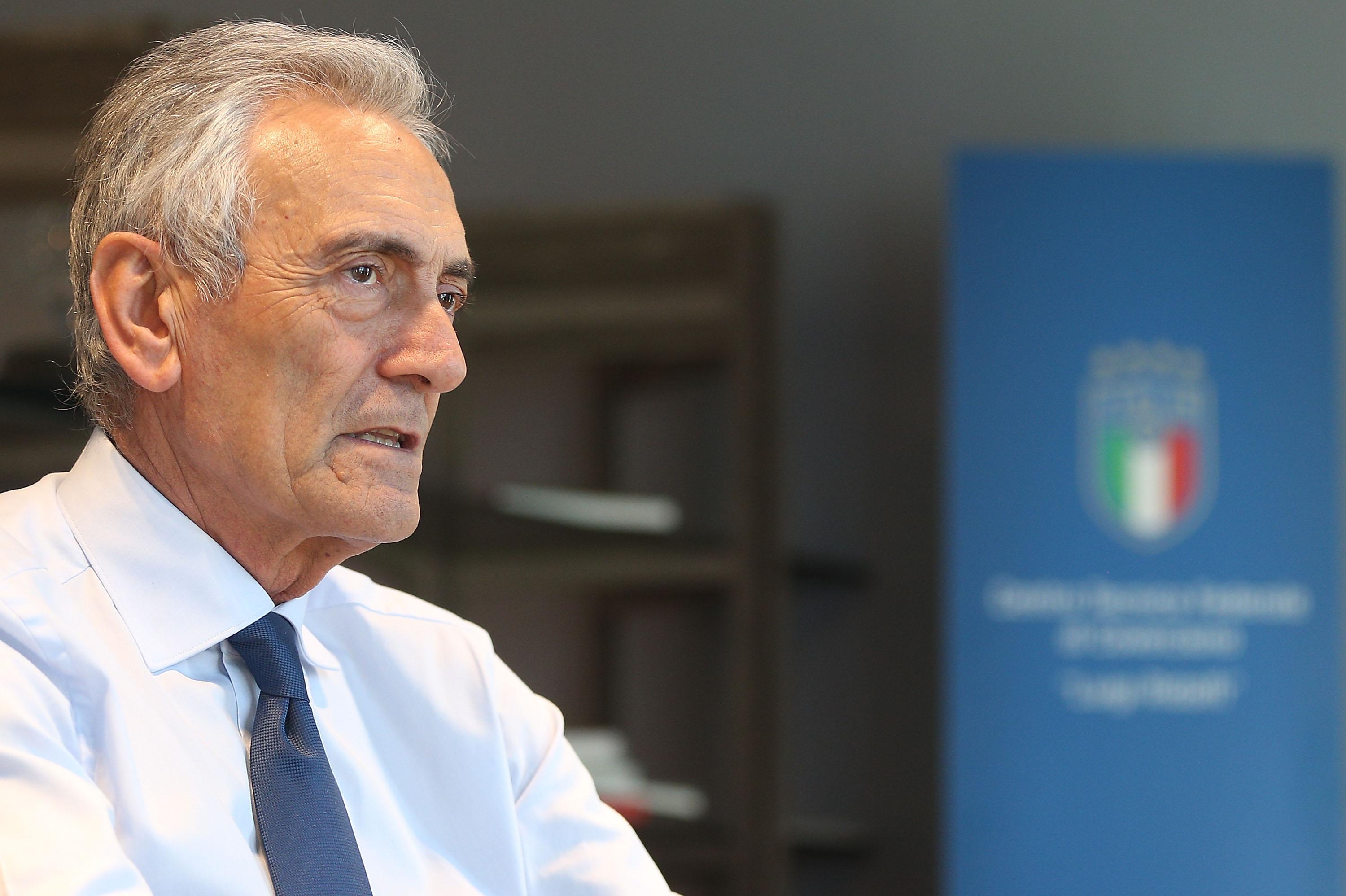 FLORENCE, ITALY - MARCH 12: Gabriele Gravina president of FIGC at Centro Tecnico Federale di Coverciano on March 12, 2019 in Florence, Italy. (Photo by Gabriele Maltinti/Getty Images)