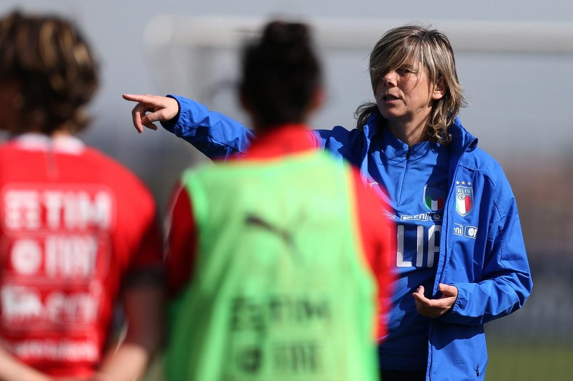 ROME, ITALY - APRIL 03:  Italy women head coach Milena Bertolini attends the Italy women training and portrait session on April 3, 2018 in Rome, Italy.  (Photo by Paolo Bruno/Getty Images)