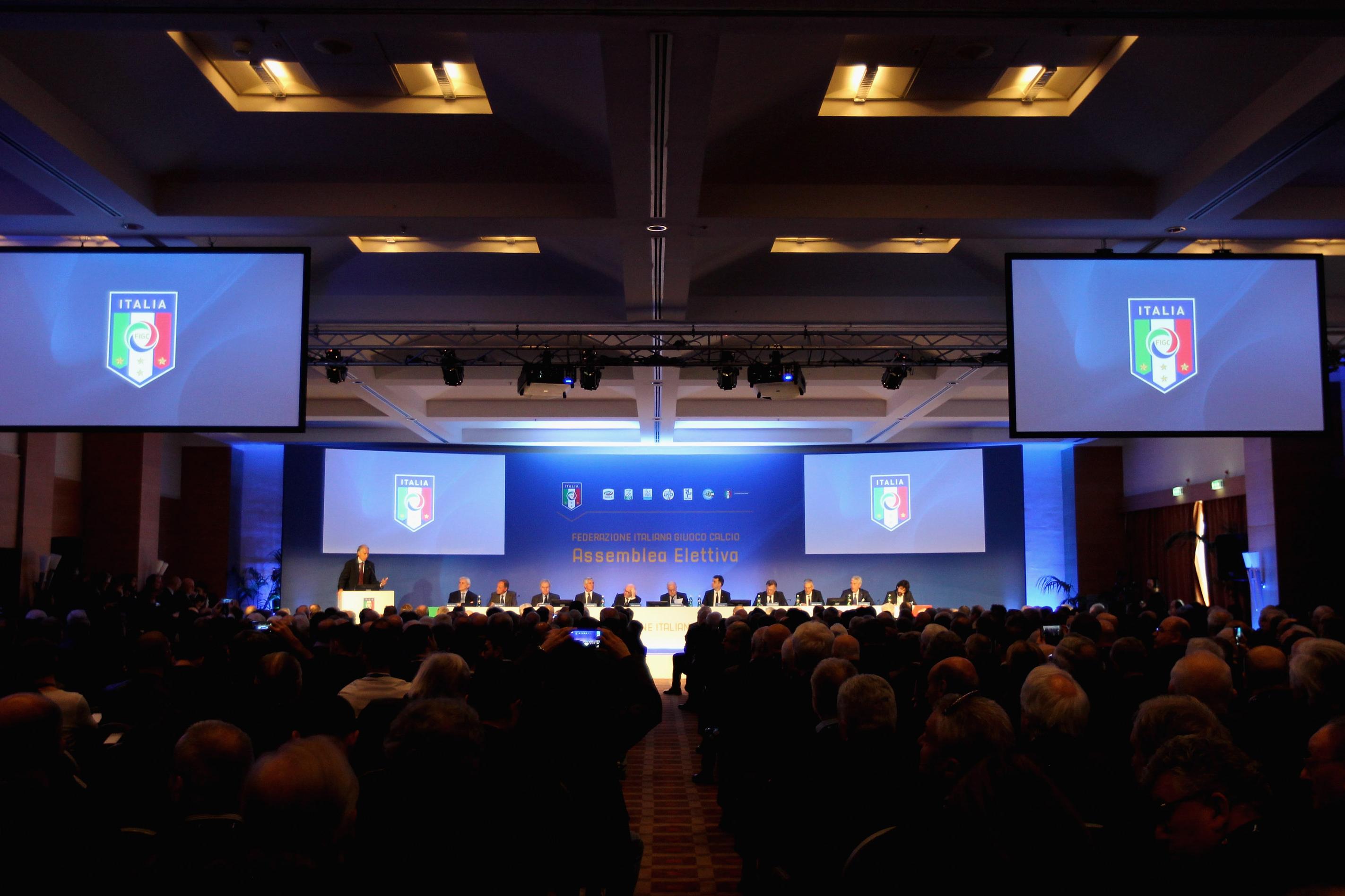 ROME, ITALY - MARCH 06:  A general view of the Italian Football Federation (FIGC) new president elections on March 6, 2017 in Rome, Italy.  (Photo by Paolo Bruno/Getty Images)