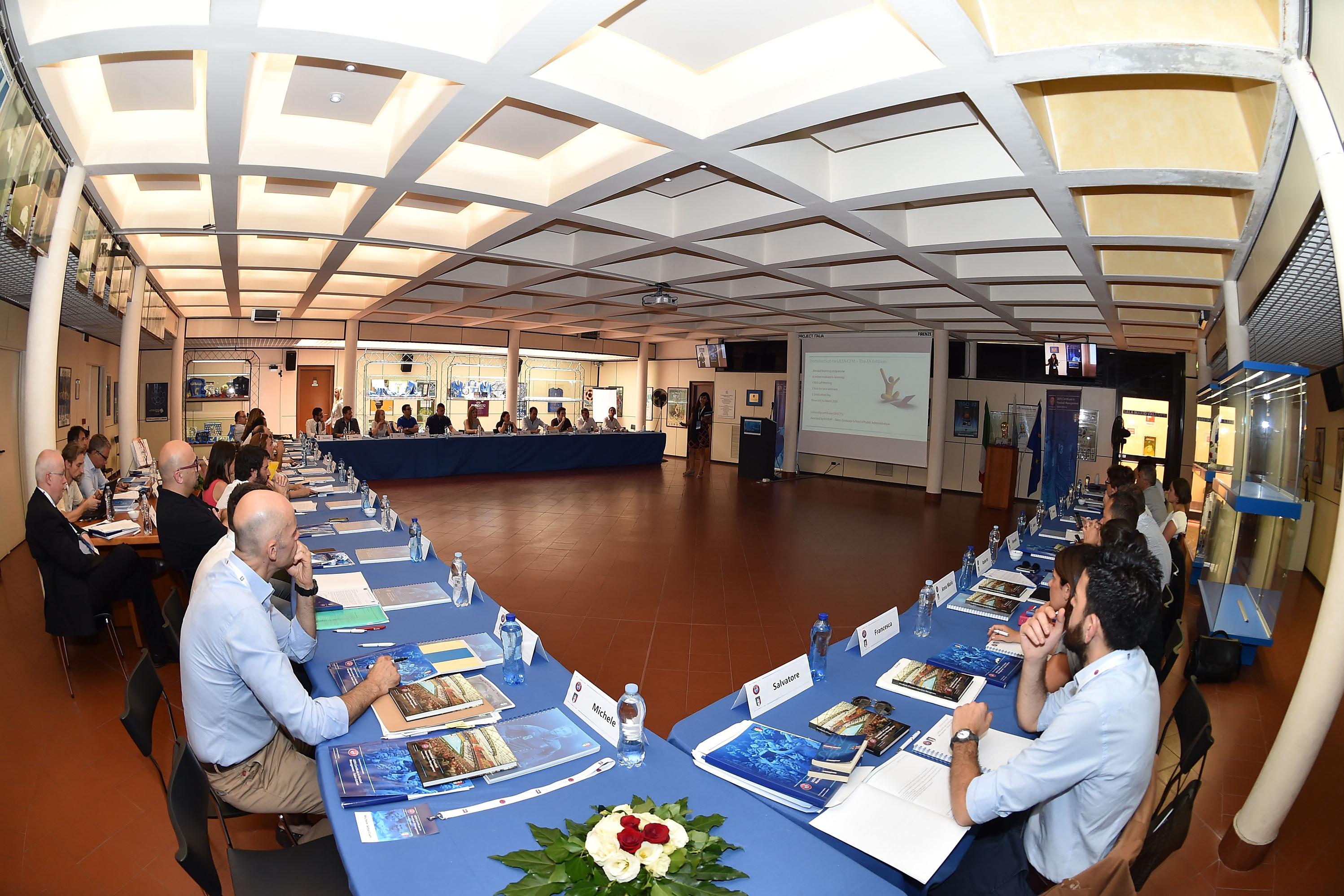 FLORENCE, ITALY - JULY 08: General view of Room Mario Valitutti in the Museo del Calcio during UEFA Certificate In Football Management Seminar-Italian Edition at Coverciano on July 8, 2015 in Florence, Italy. (Photo by Giuseppe Bellini/Getty Images)