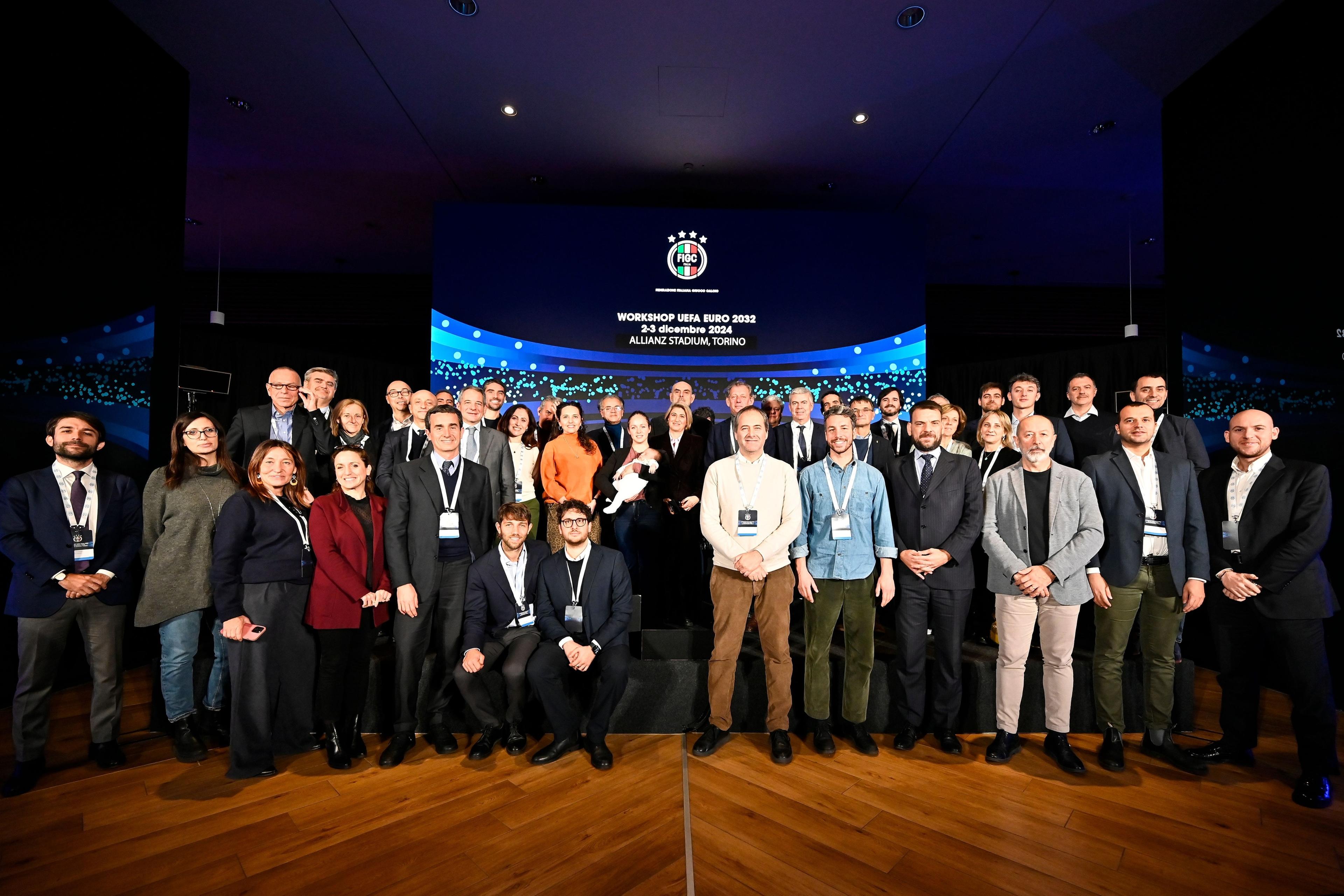 Concluso a Torino il workshop di aggiornamento su EURO 2032. Gravina: \"Siamo in campo per vincere e per farlo dobbiamo giocare di squadra\"