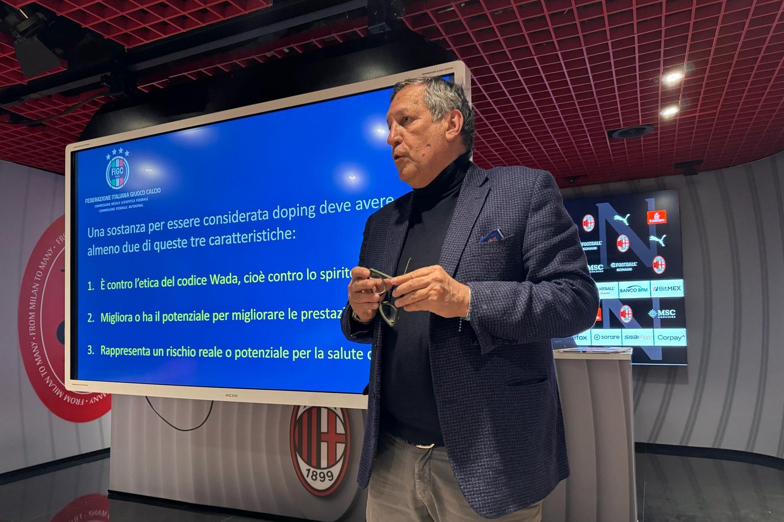 Progetto HatTrick V: incontro con i calciatori e lo staff del Milan sul programma educativo antidoping