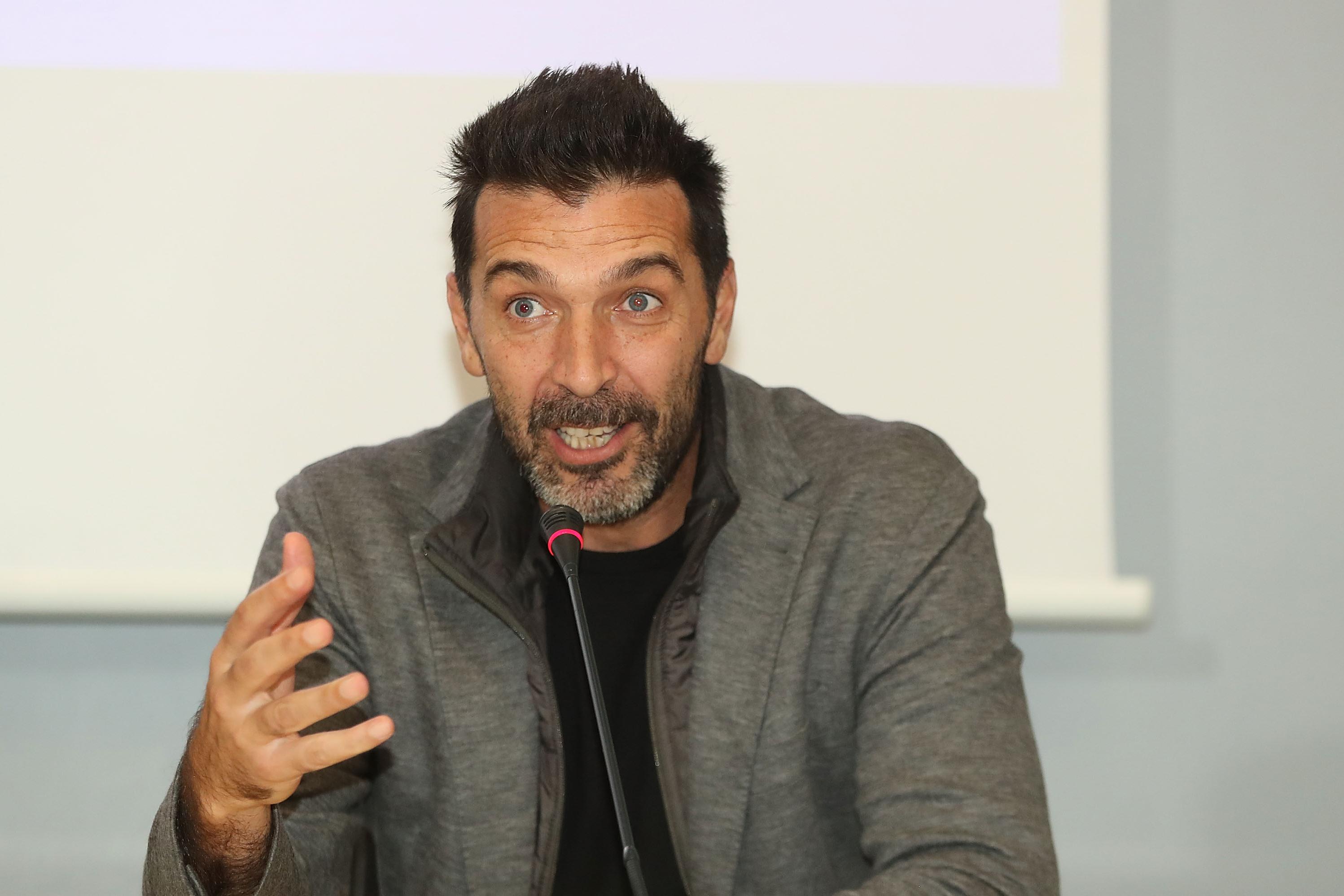 FLORENCE, ITALY - NOVEMBER 6: Gianluigi Buffon Head of the Italian National Football Delegation during Italy Training Center Marks 65 Years at Centro Tecnico Federale di Coverciano on November 6, 2023 in Florence, Italy. (Photo by Gabriele Maltinti/Getty Images) *** Local Caption *** Gianluigi Buffon
