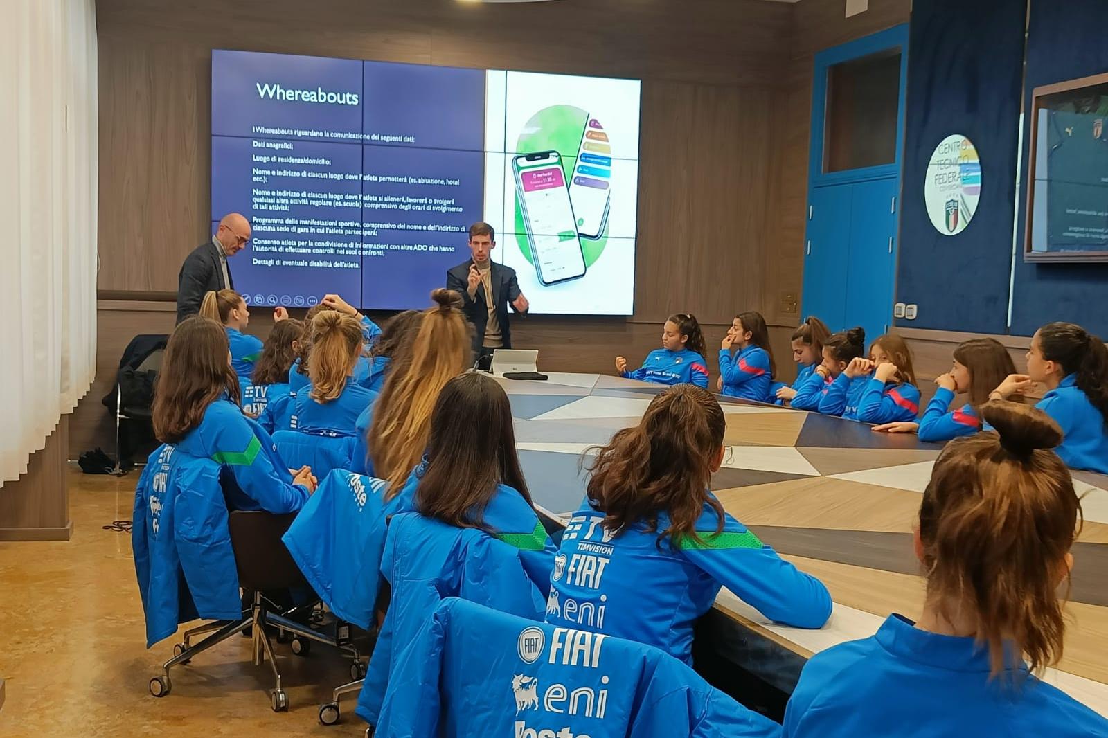 Progetto HatTrick V: incontro sul programma educativo antidoping con le ragazze dell’Under 16 Femminile