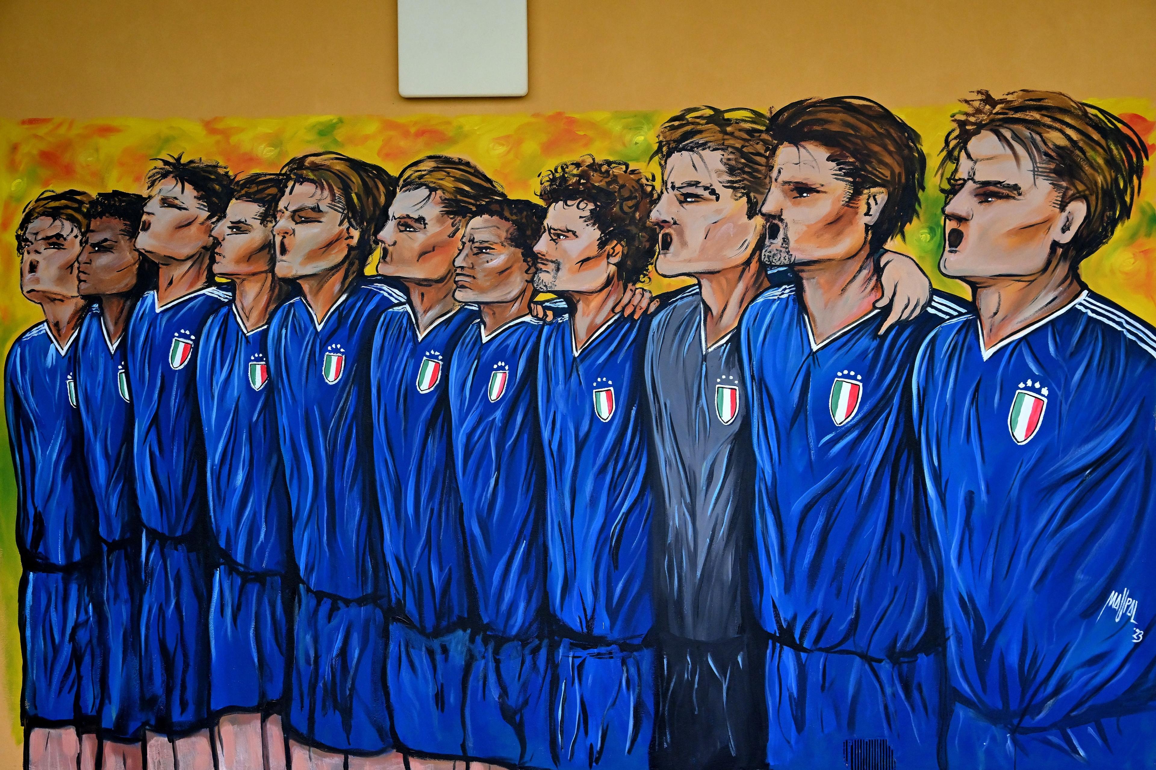 FLORENCE, ITALY - NOVEMBER 13:Mural by Maupal during the Italy Partners Day at Centro Tecnico Federale di Coverciano on November 13, 2023 in Florence, Italy. (Photo by Alessandro Sabattini/Getty Images)