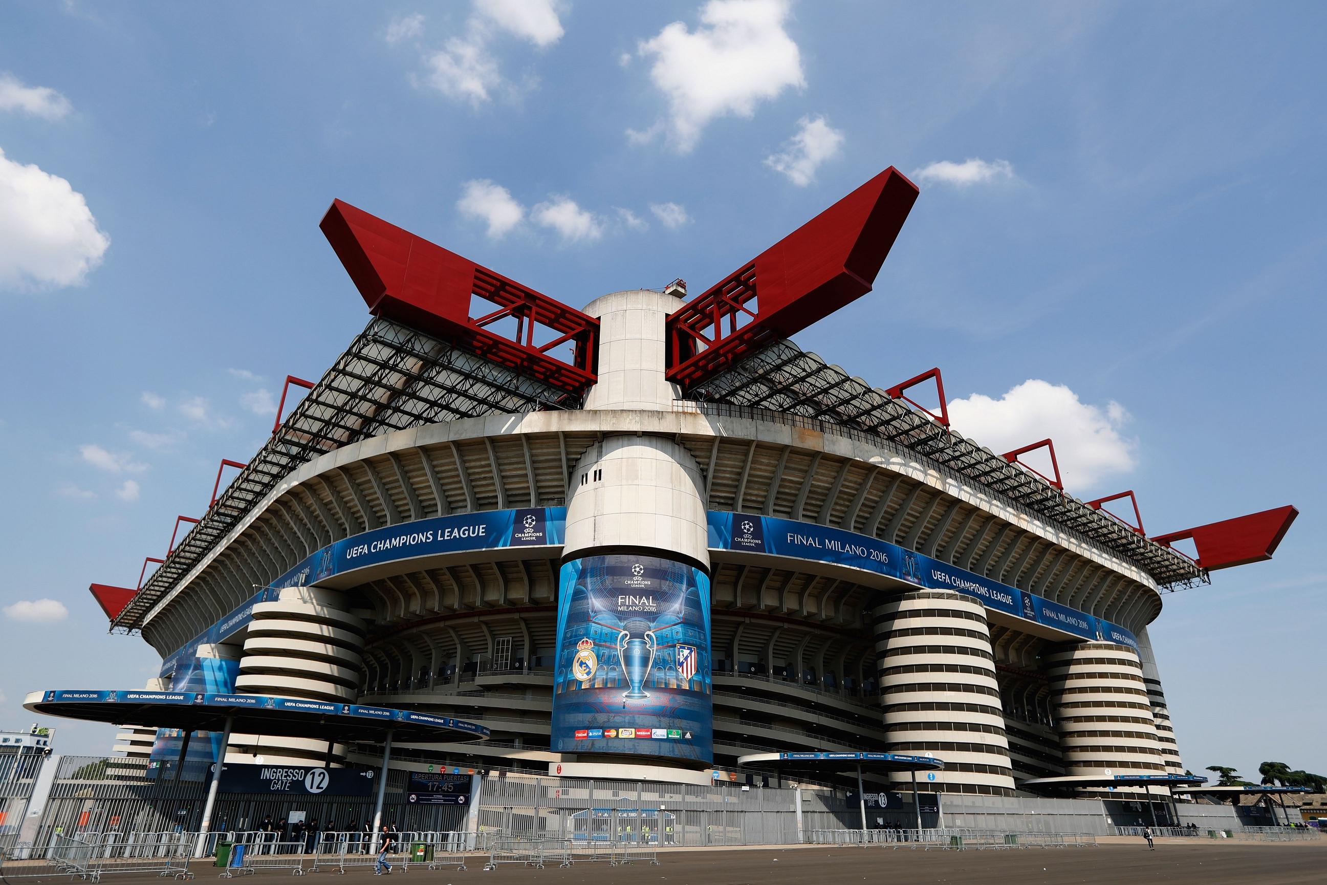 MILAN, ITALY - MAY 28:  A general view of Giuseppe Meazza stadium prior to the the UEFA Champions League Final match between Real Madrid and Club Atletico de Madrid at Stadio Giuseppe Meazza on May 28, 2016 in Milan, Italy.  (Photo by Clive Rose/Getty Images)