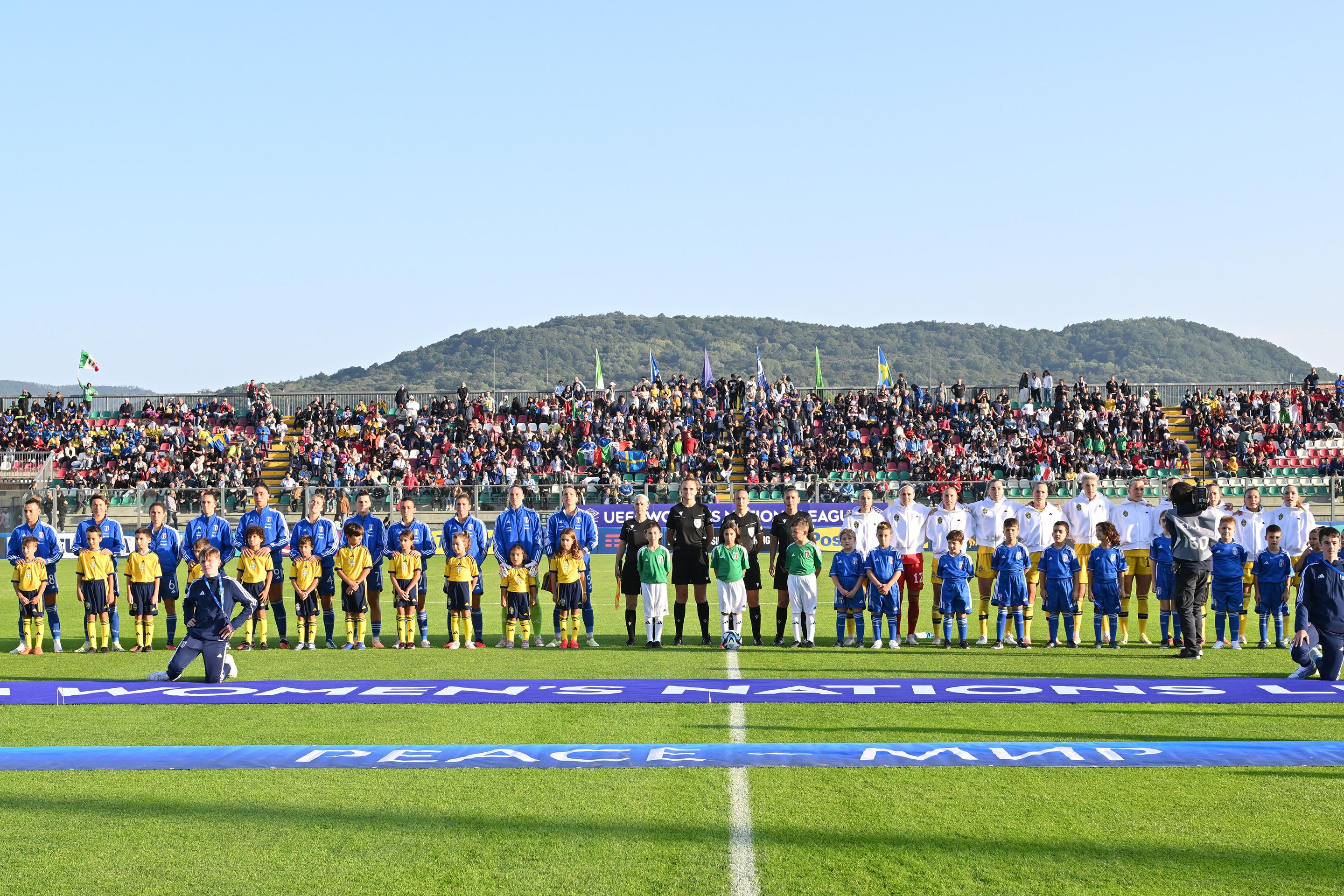 CASTEL DI SANGRO, ITALY - SEPTEMBER 26: A general view prior the UEFA Womens Nations League match between Italy and Sweden at on September 26, 2023 in Castel di Sangro, Italy. (Photo by Giuseppe Bellini/Getty Images)