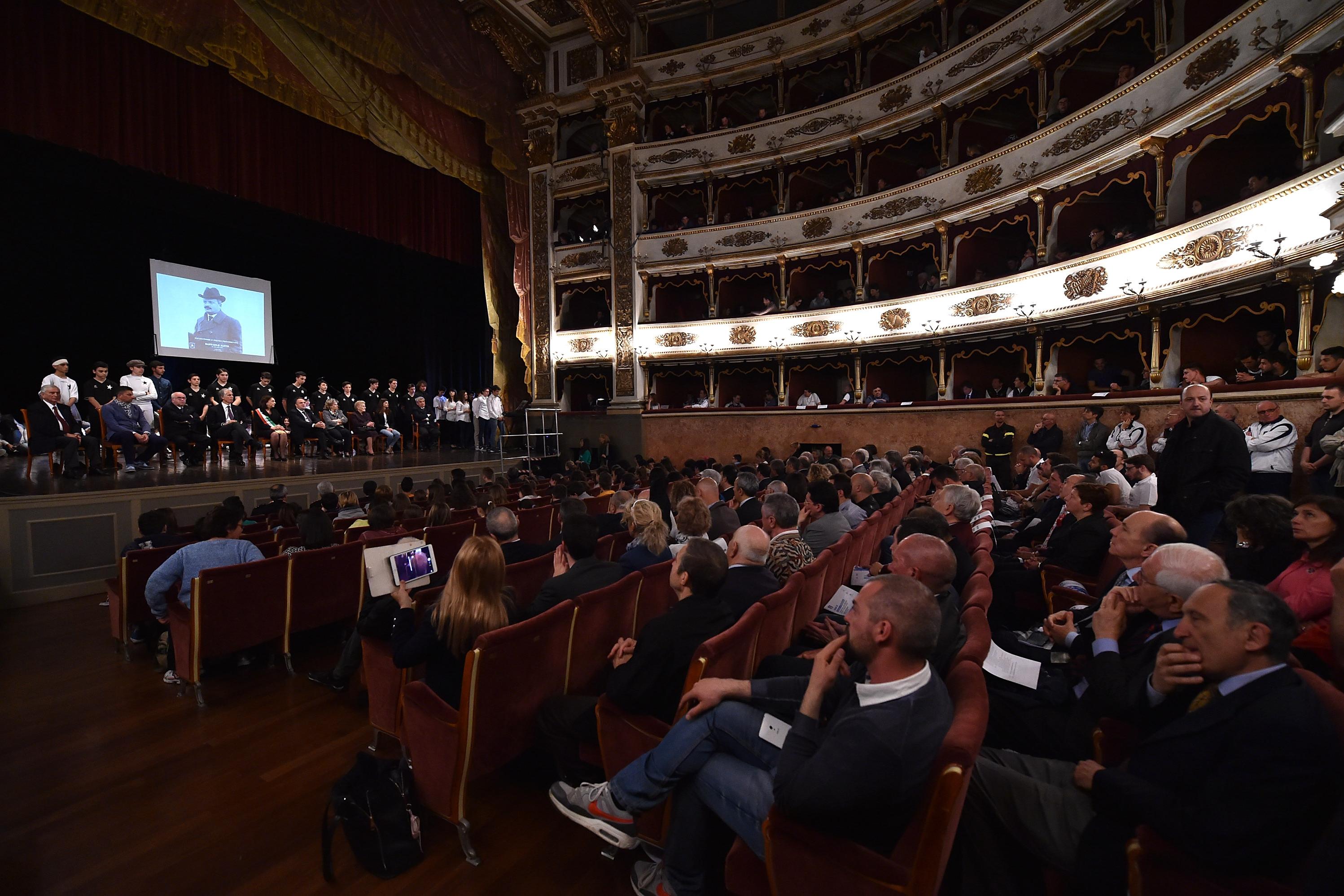 CASALE MONFERRATO, ITALY - APRIL 15:  A general view during a press conference part of the \\u00D4Casale Monferrato Citt Azzurra del calcio\\u00D5 event on April 15, 2015 in Casale Monferrato, Italy.  (Photo by Valerio Pennicino/Getty Images)