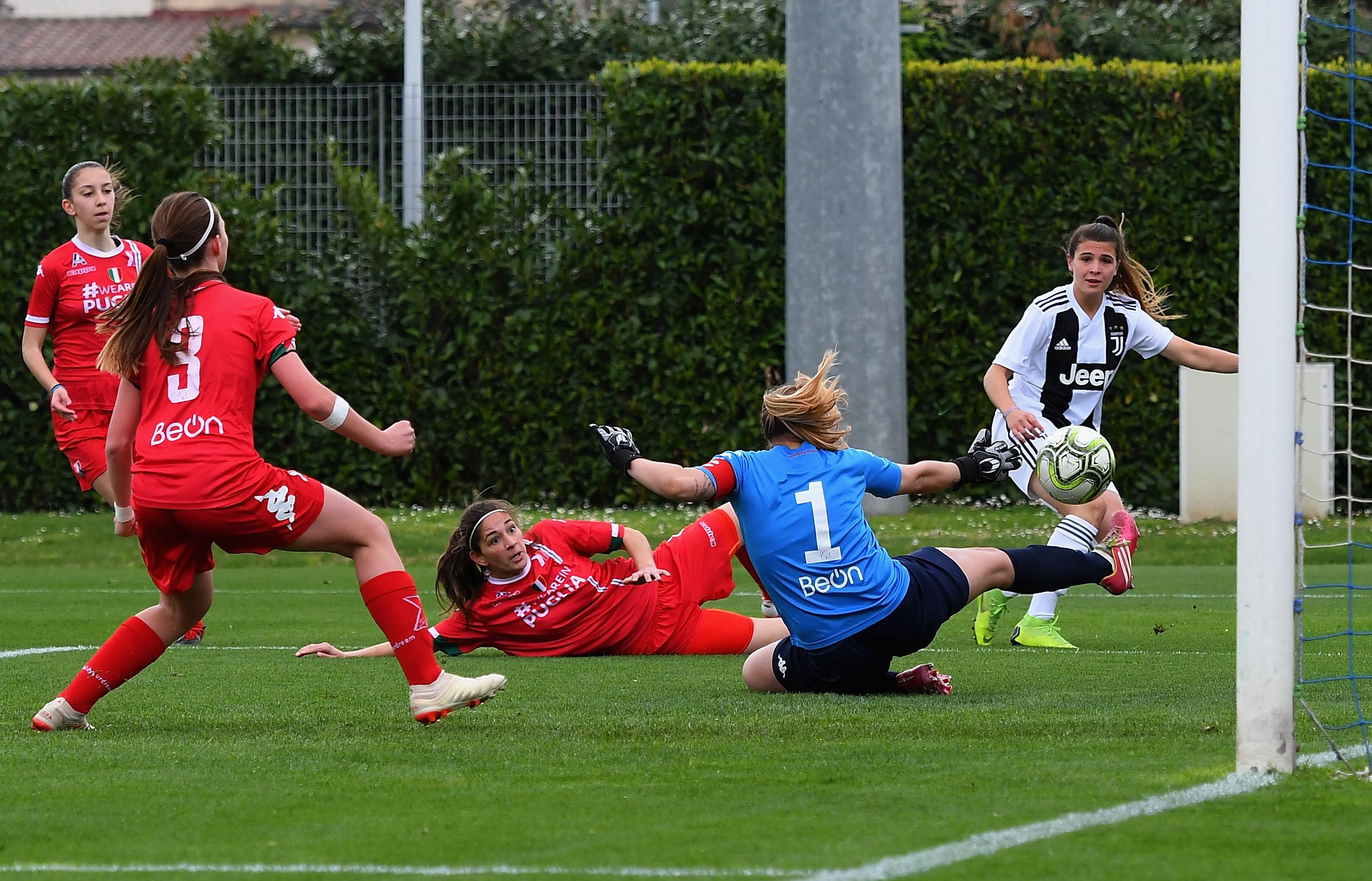 FLORENCE, ITALY - APRIL 15: during the Serie A Primavera Final Four match between Juventus U19 Women and AS Bari U19 Women at Centro Tecnico Federale di Coverciano on April 13, 2019 in Florence, Italy. (Photo by Alessandro Sabattini/Getty Images)