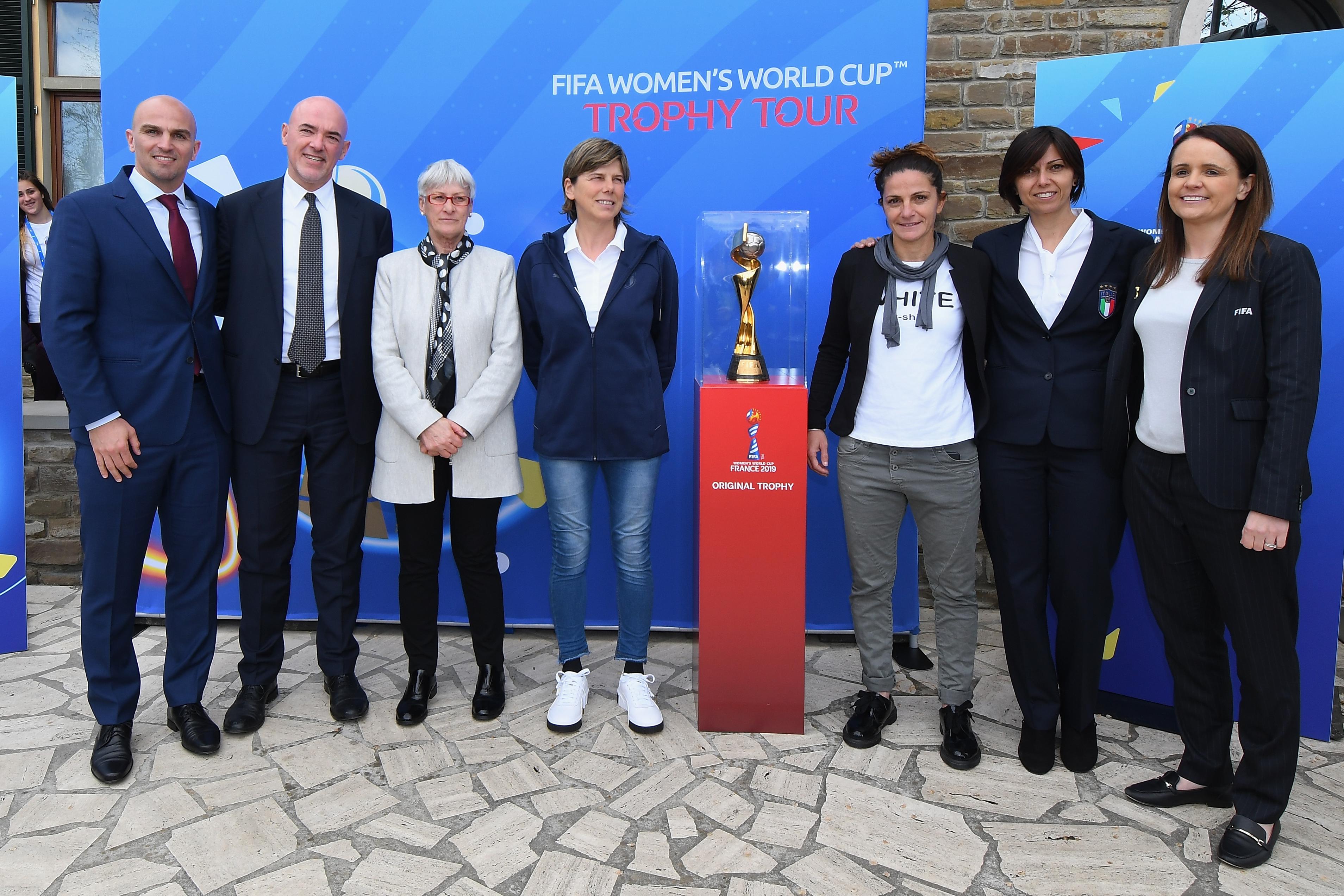 during the FIFA Women\\'s World Cup Trophy Tour at Centro Tecnico Federale di Coverciano on April 15, 2019 in Florence, Italy.