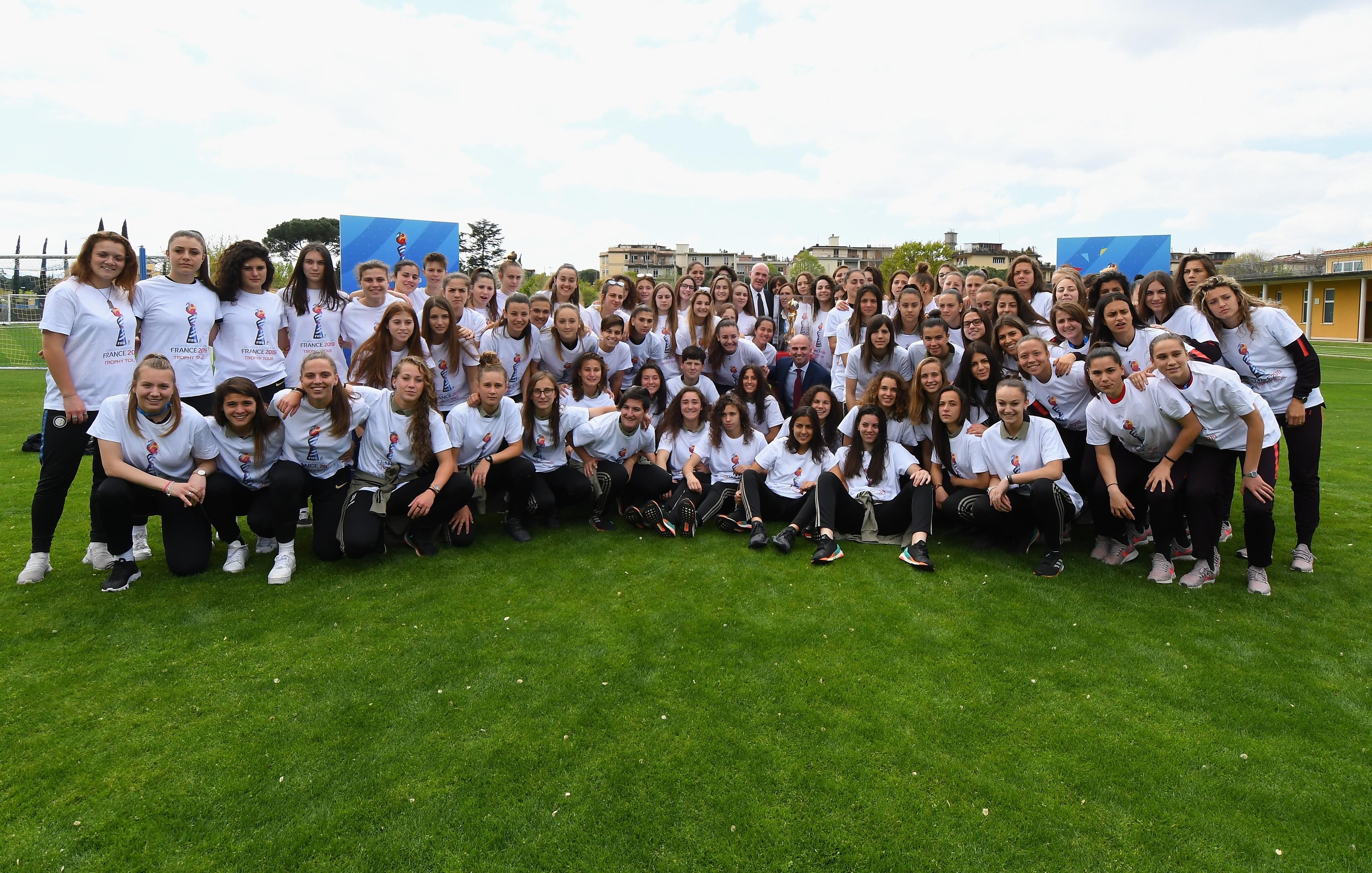 FLORENCE, ITALY - APRIL 15: during the FIFA Women's World Cup Trophy Tour at Centro Tecnico Federale di Coverciano on April 15, 2019 in Florence, Italy. (Photo by Alessandro Sabattini/Getty Images)