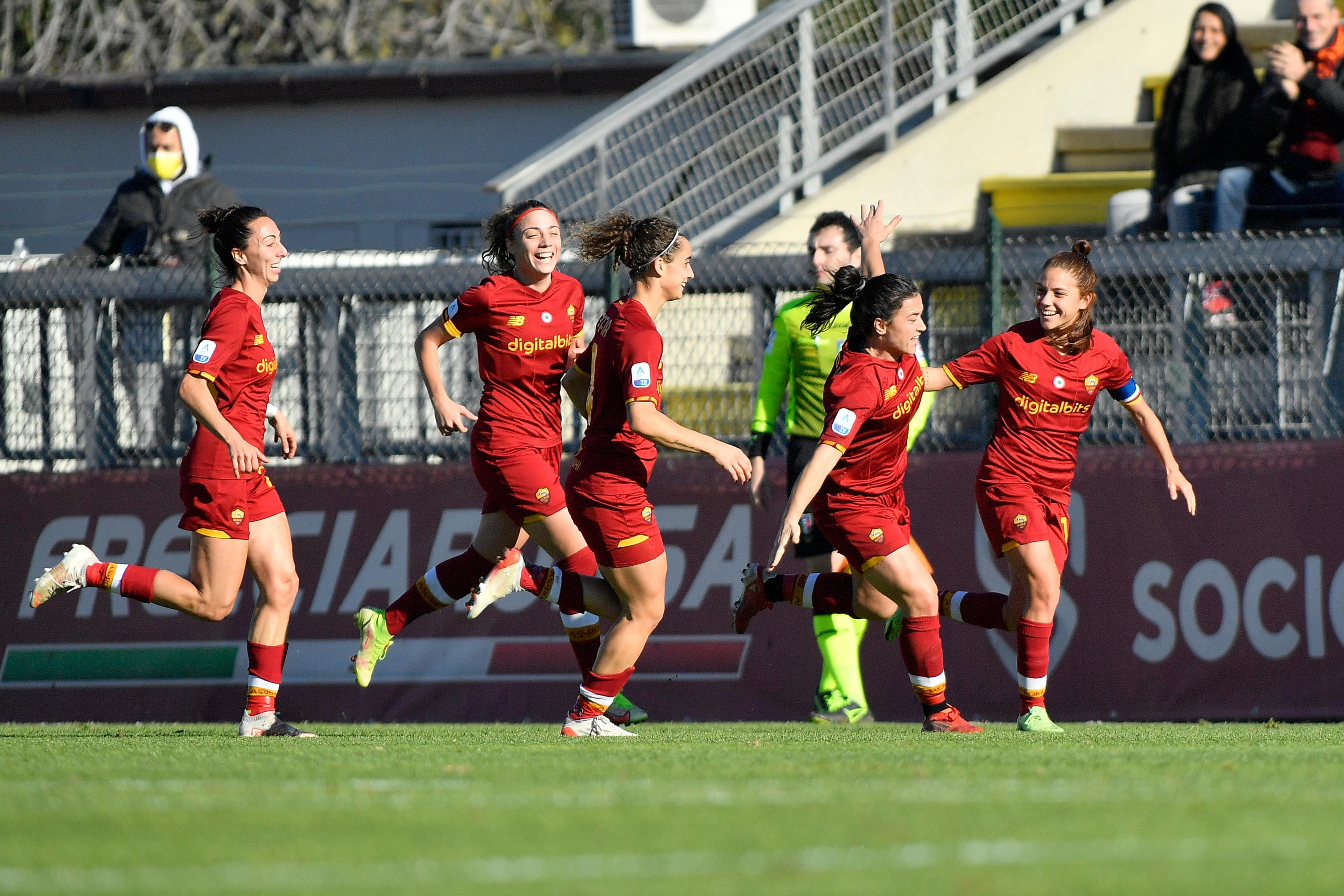 Valeria Pirone of AS Roma Women during the 11th day of the Serie A Championship between A.S. Roma Women and S.S. Lazio Women at the stadio Tre Fontane on 12th of December, 2021 in Rome, Italy.