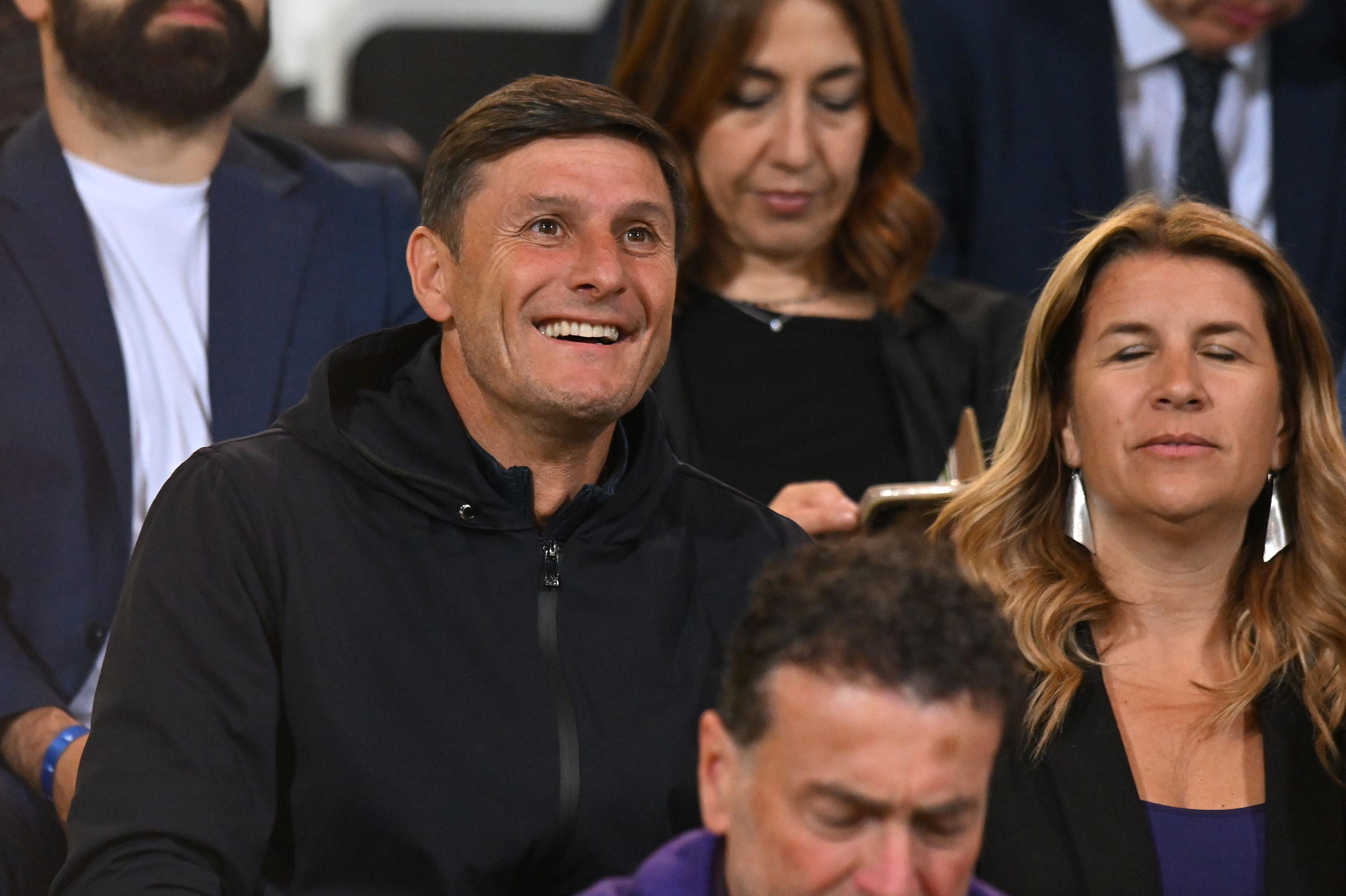 CESENA, ITALY - MAY 24:Javier Zanetti during the Women Supercup match betweeen AS Roma and ACF Fiorentina at Dino Manuzzi Stadium on May 24, 2024 in Cesena, Italy. (Photo by Alessandro Sabattini/Getty Images)