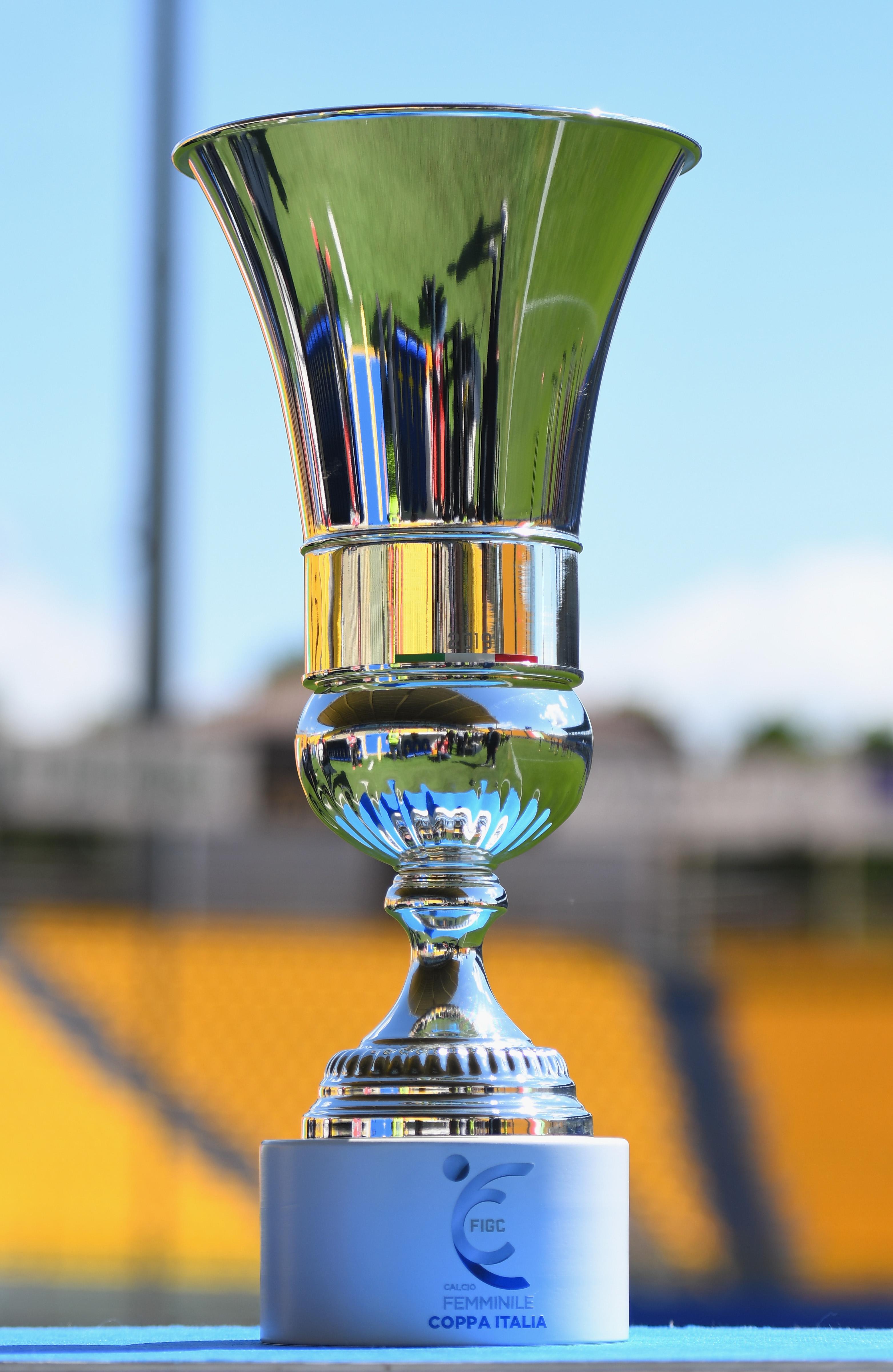 PARMA, ITALY - APRIL 28:Women cup during the Women Coppa Italia Final match between Juventus Women and ACF Fiorentina Stadio Ennio Tardini on April 28, 2019 in Parma, Italy. (Photo by Alessandro Sabattini/Getty Images)