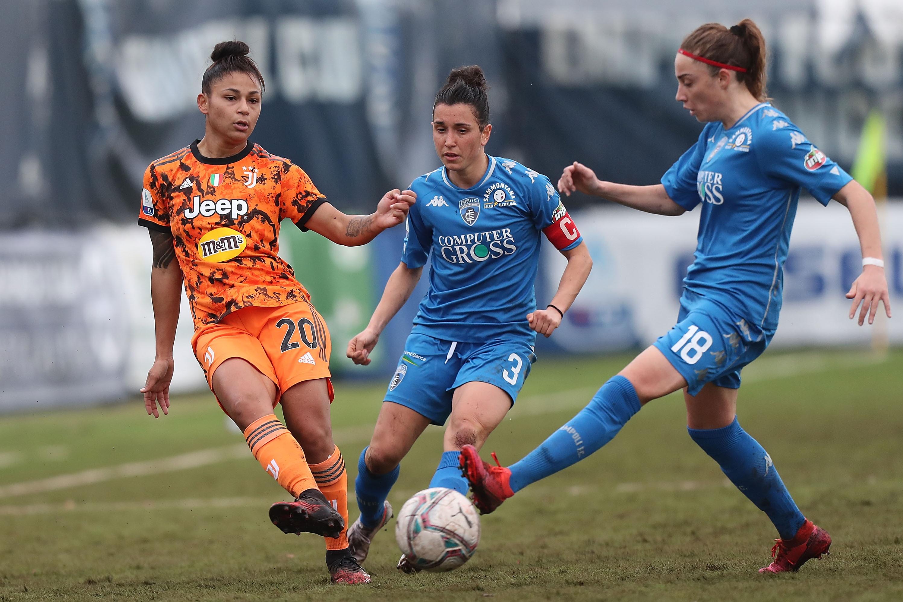 during the Women Coppa Italia match between Empoli Ladies and Juventus Women on January 30, 2021 in Empoli, Italy.
