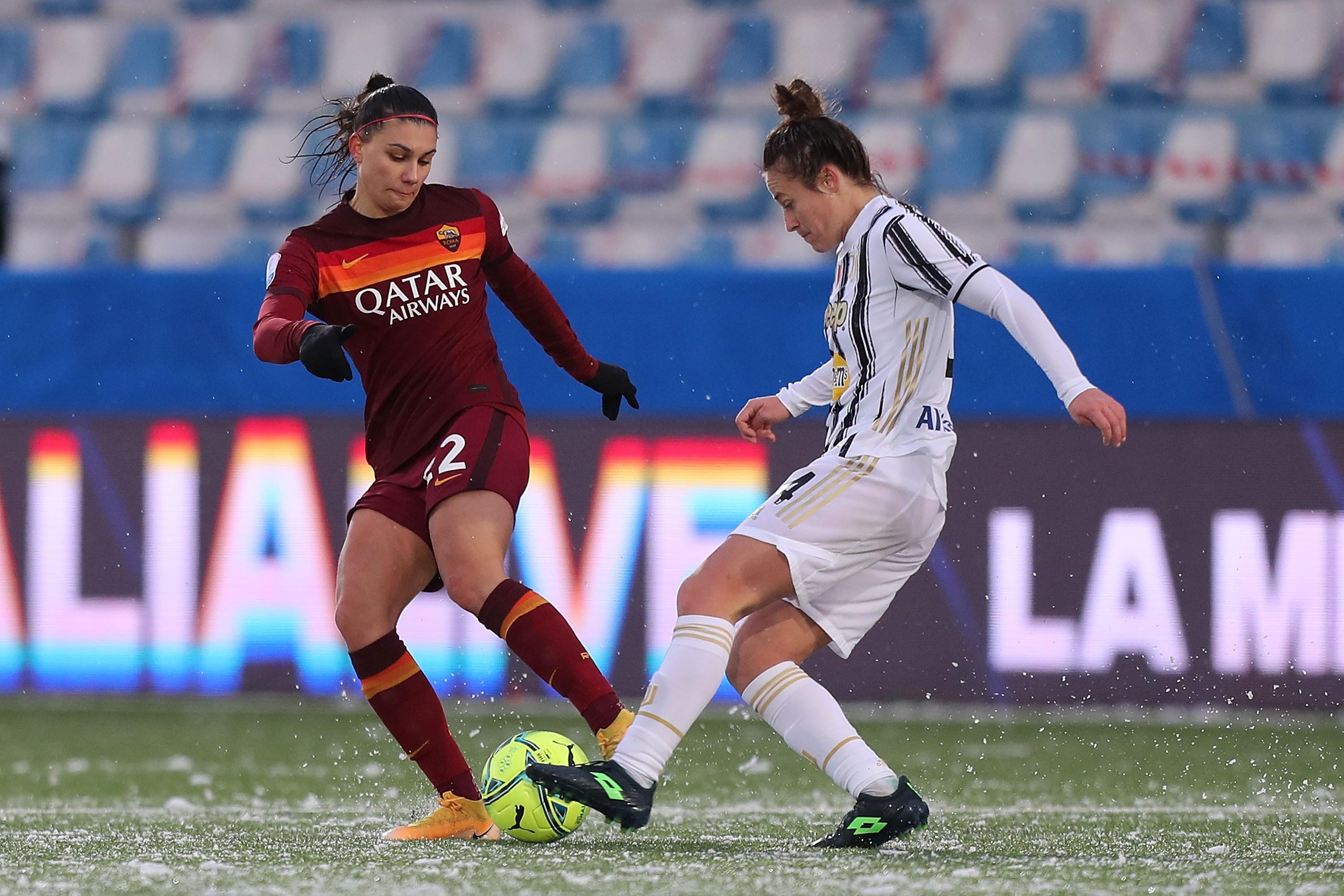 during the Women\\'s Super Cup semifinal match between Juventus and AS Roma at  on December 6, 2020 in Chiavari, Italy.