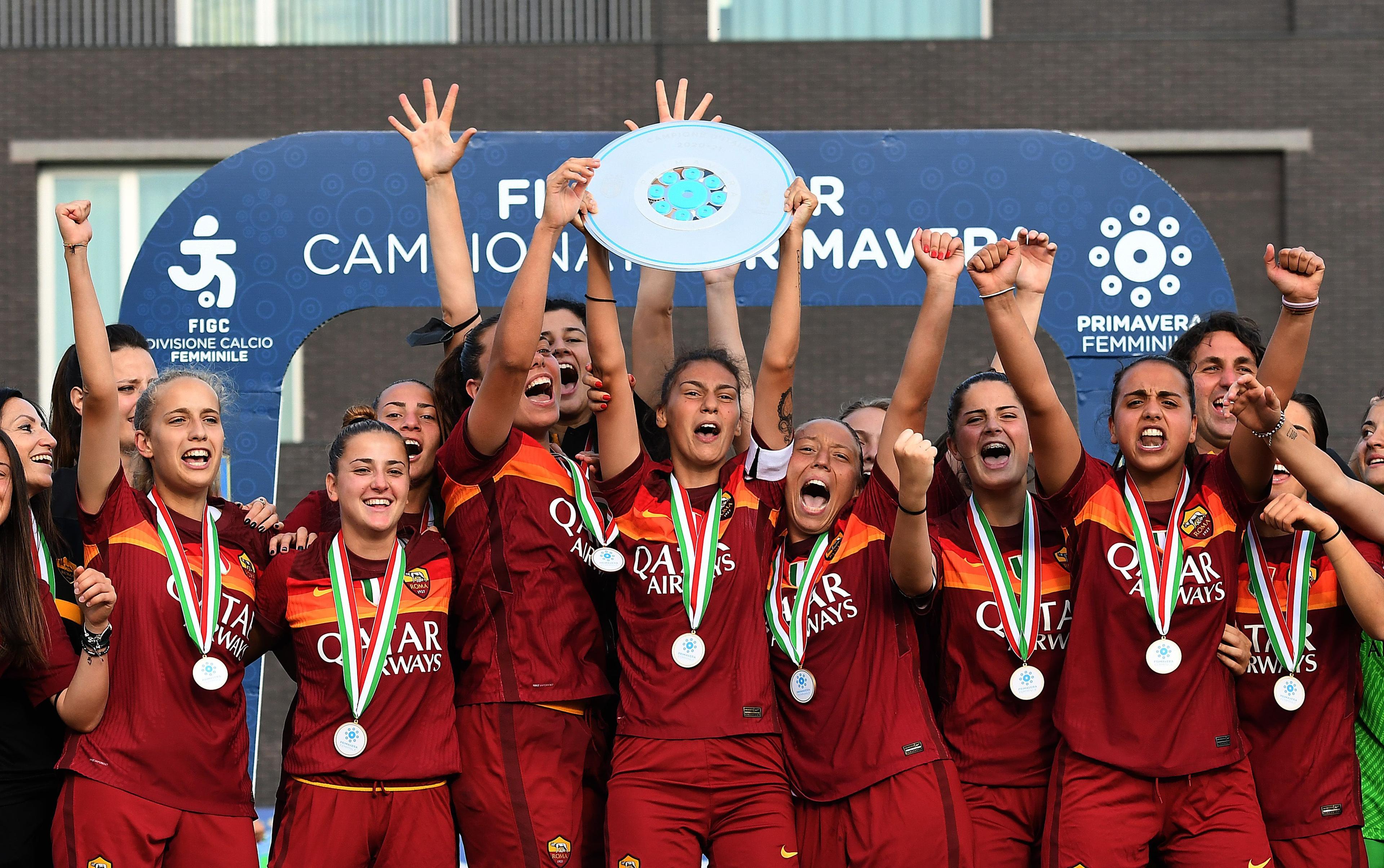 SASSUOLO, ITALY - MAY 29: during the Women Primavera Final Four Final match between Juventus U19 and AS Roma U19 at Mapei Football Center on May 29, 2021 in Sassuolo, Italy. (Photo by Alessandro Sabattini/Getty Images)