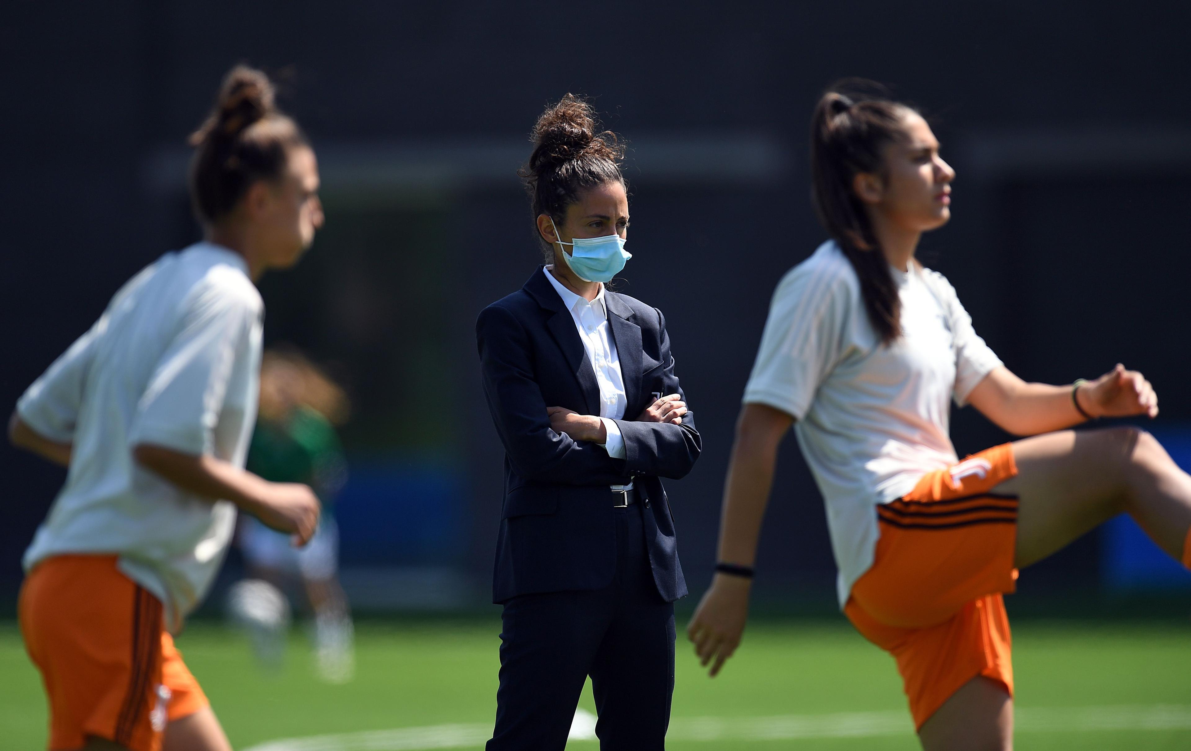 SASSUOLO, ITALY - MAY 27: during the Women Primavera Final Four Semifinal match between Juventus U19 and Florentia U19 at Mapei Stadium - Citta' del Tricolore on May 27, 2021 in Reggio nell'Emilia, Italy. (Photo by Alessandro Sabattini/Getty Images)
