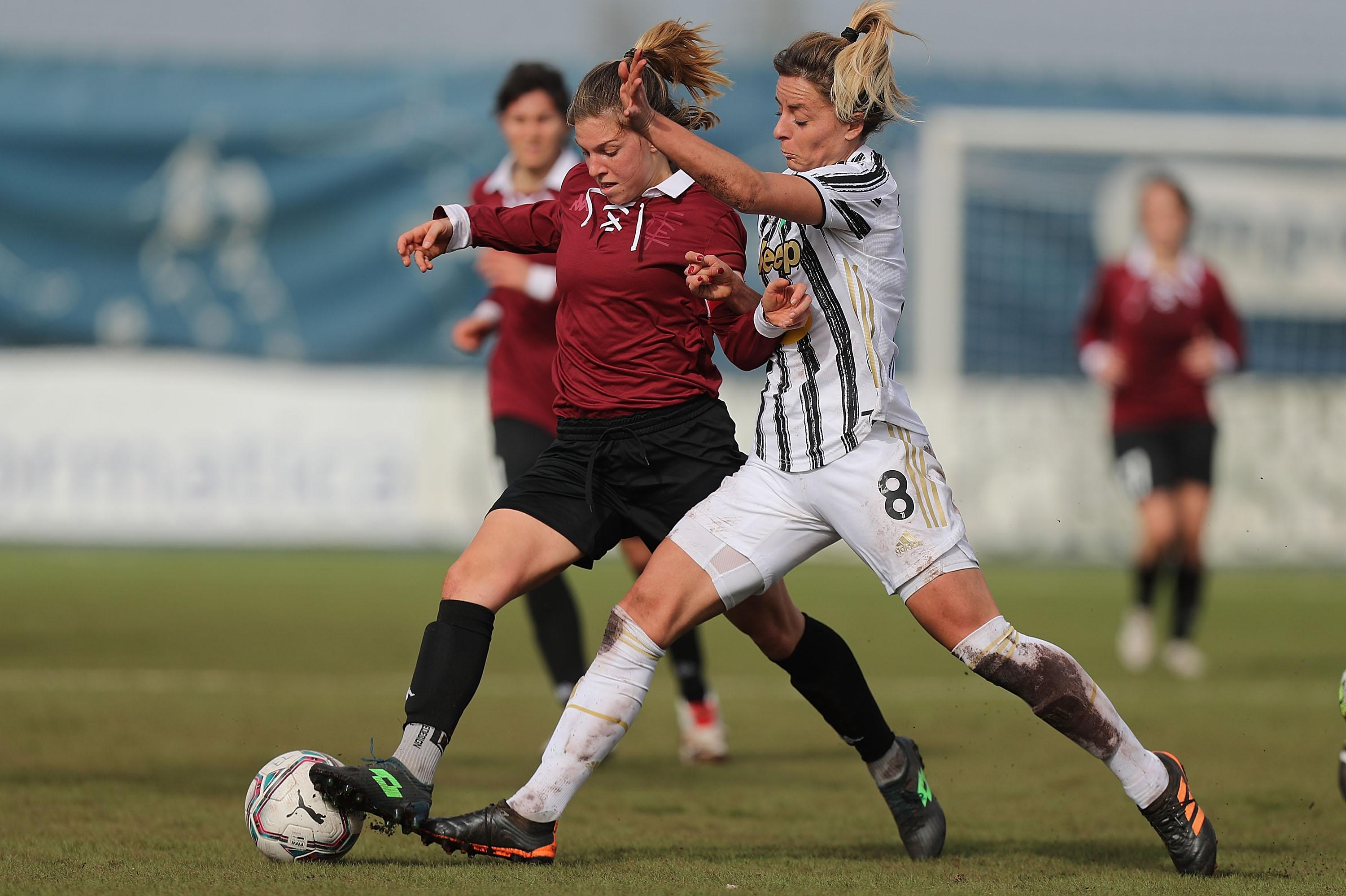 during the Women Serie A match between Empoli Ladies and Juventus Women at Centro Sportivo di Monteboro on February 6, 2021 in Empoli, Italy.