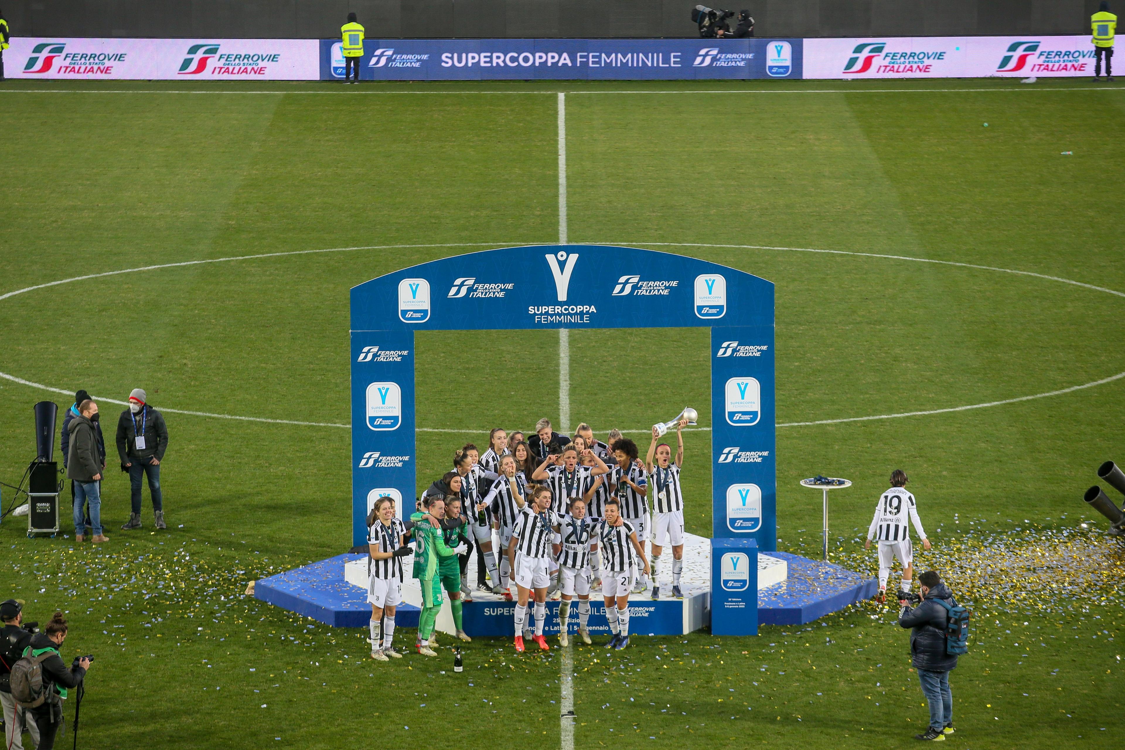 FROSINONE, ITALY - JANUARY 08: during the Women Supercup Final match between Juventus and AC Milan at Stadio Benito Stirpe on January 08, 2022 in Frosinone, Italy. (Photo by Giampiero Sposito/Getty Images)