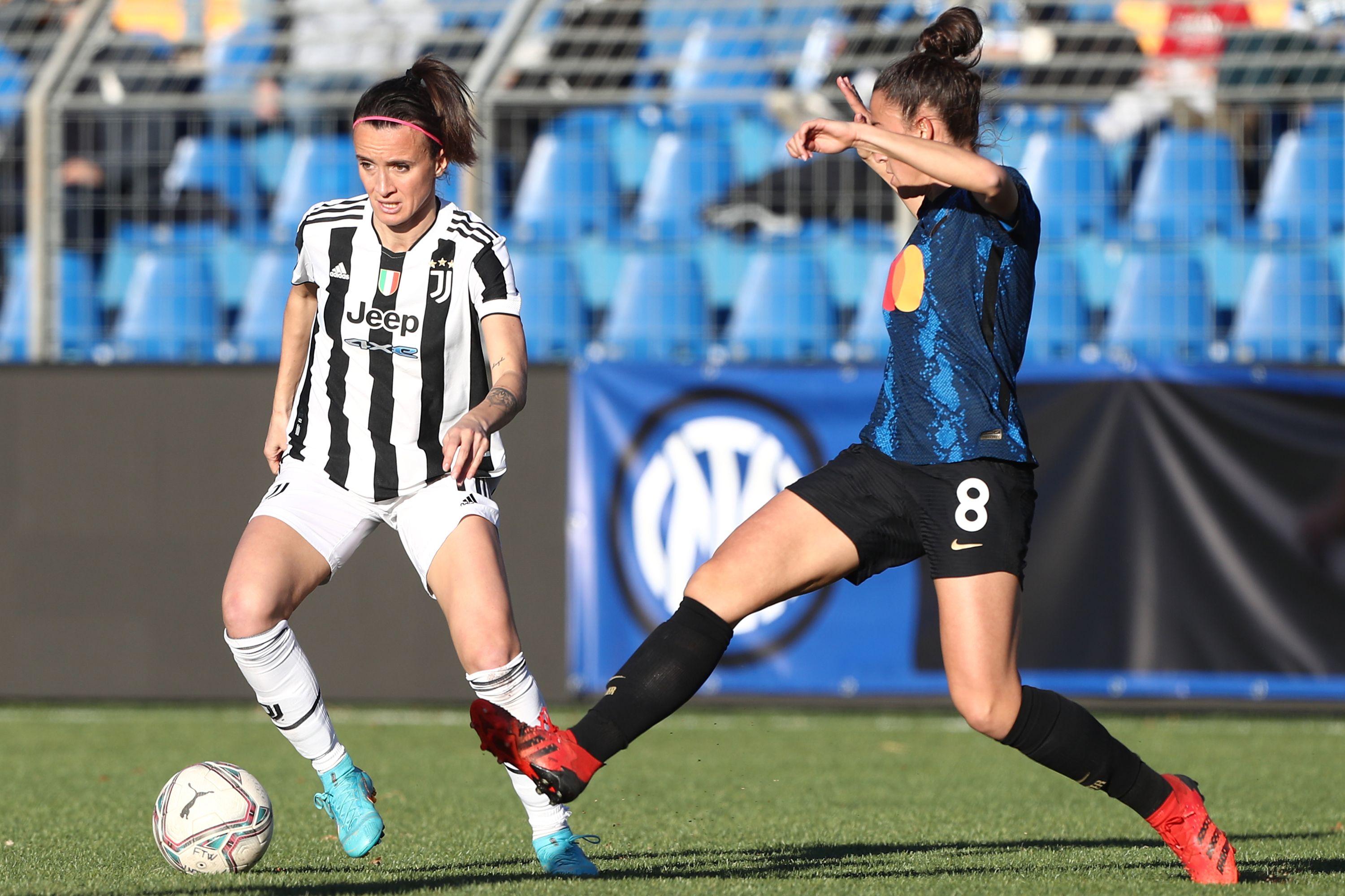 LECCO, ITALY - JANUARY 30: during the Women Coppa Italia match between FC Internazionale and Juventus at Rigamonti/Ceppi Stadium on January 30, 2022 in Lecco, Italy. (Photo by Juventus FC/Juventus FC via Getty Images)