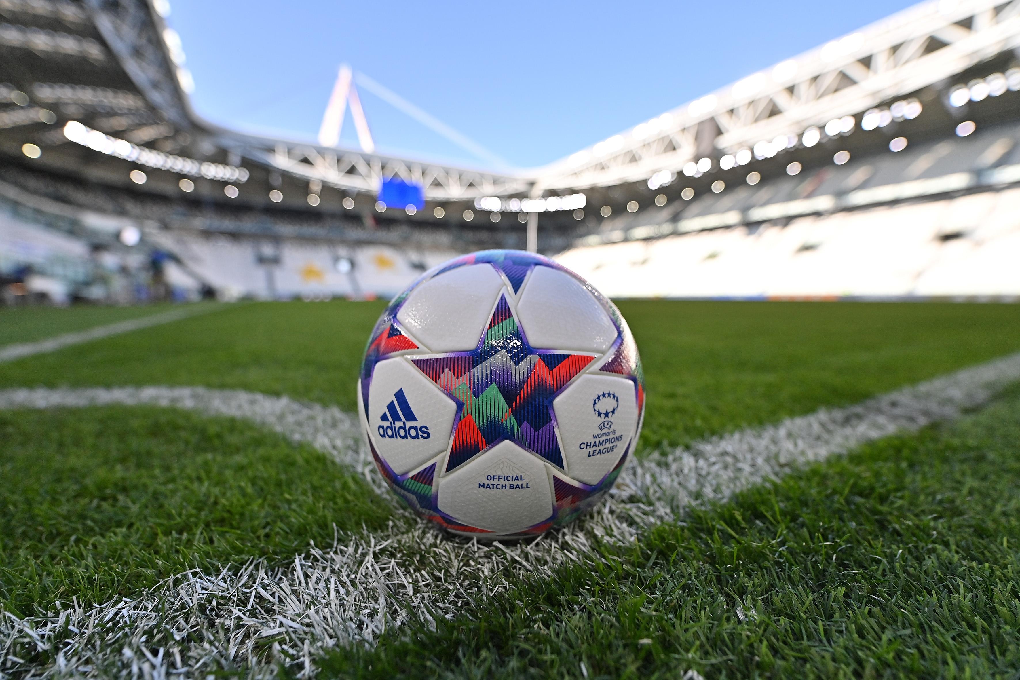 TURIN, ITALY - MARCH 23: During the UEFA Women\\'s Champions League Quarter Final First Leg match between Juventus and Olympique Lyon at  on March 23, 2022 in Turin, Italy. (Photo by Tullio Puglia - UEFA/UEFA via Getty Images)