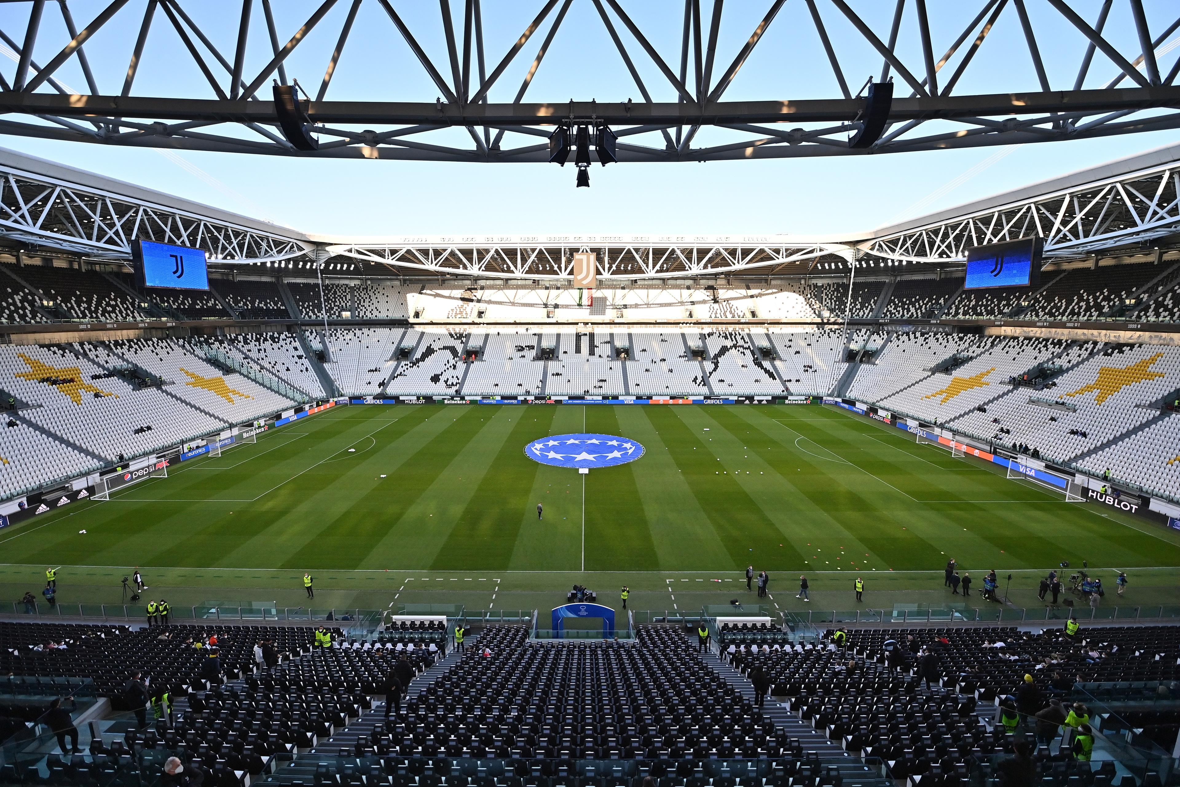 TURIN, ITALY - MARCH 23: During the UEFA Women\\'s Champions League Quarter Final First Leg match between Juventus and Olympique Lyon at  on March 23, 2022 in Turin, Italy. (Photo by Tullio Puglia - UEFA/UEFA via Getty Images)