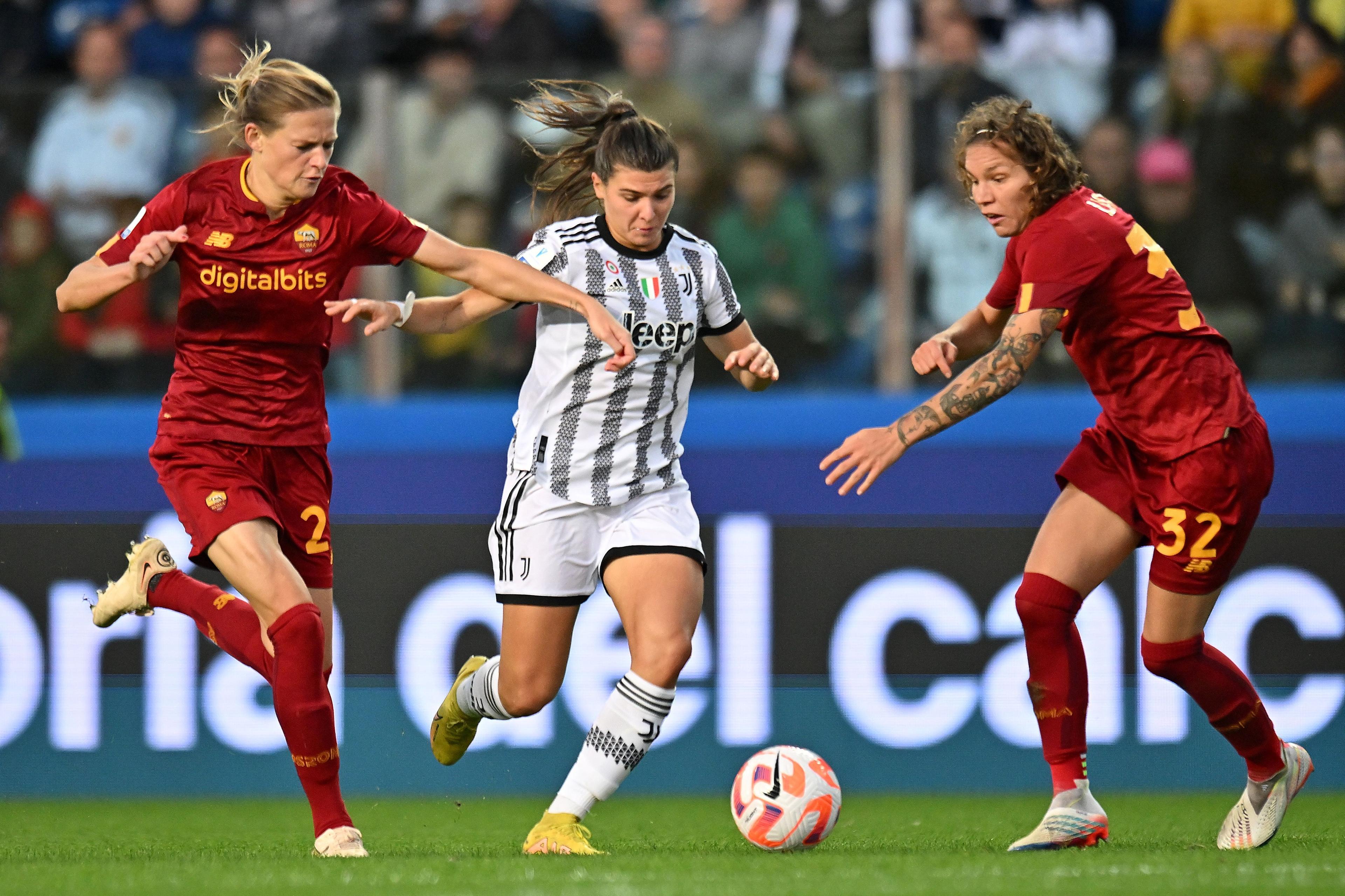 PARMA, ITALY - NOVEMBER 05: during the Italian Women's Super Cup match between Juventus and AS Roma on November 05, 2022 in Parma, Italy. (Photo by Alessandro Sabattini/Getty Images)