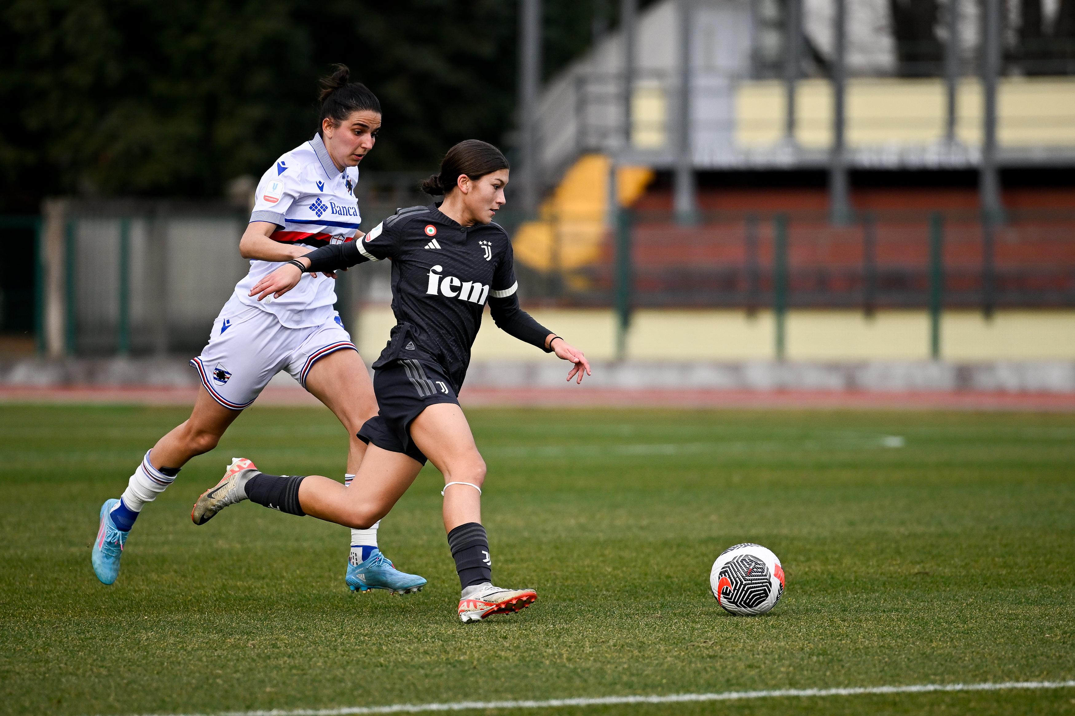 BIELLA, ITALY - FEBRUARY 7: Arianna Gallina of Juventus Women during the match between Juventus and Sampdoria  on February 7, 2024 in Biella, Italy. (Photo by Daniele Badolato - Juventus FC/Juventus FC via Getty Images)