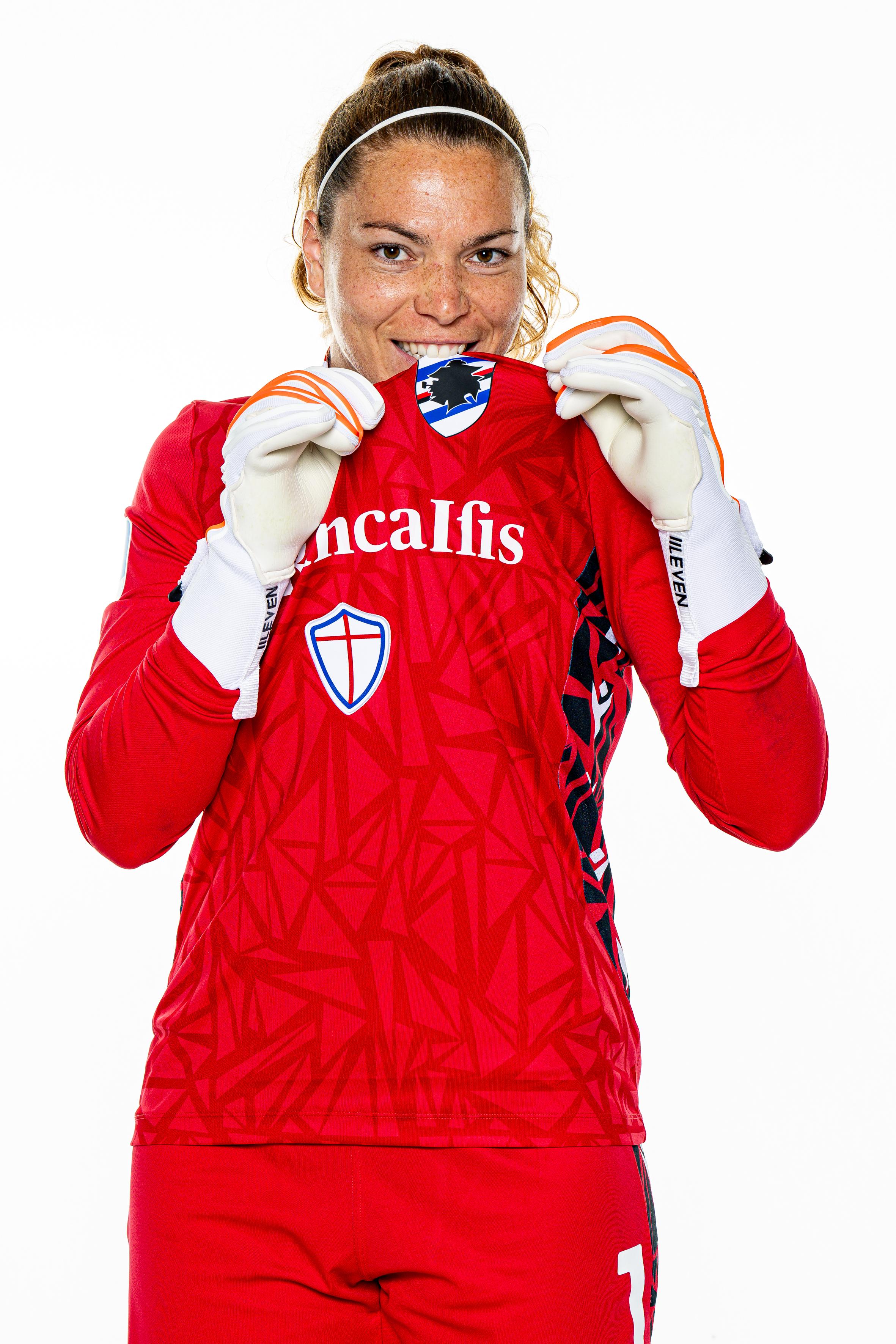 GENOA, ITALY - OCTOBER 5: Amanda Tampieri of Sampdoria is seen during an official portrait session on October 5, 2023 in Genoa, Italy. (Photo by Simone Arveda/Getty Images)
