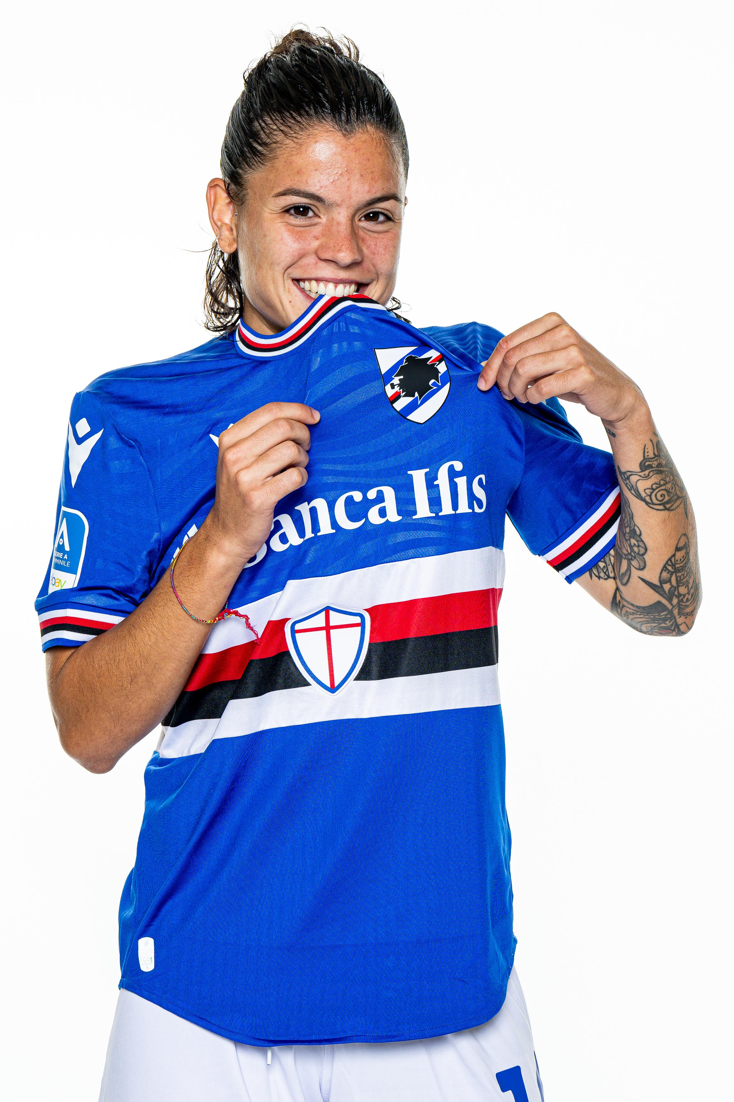 GENOA, ITALY - OCTOBER 5: Aurora De Rita of Sampdoria is seen during an official portrait session on October 5, 2023 in Genoa, Italy. (Photo by Simone Arveda/Getty Images)