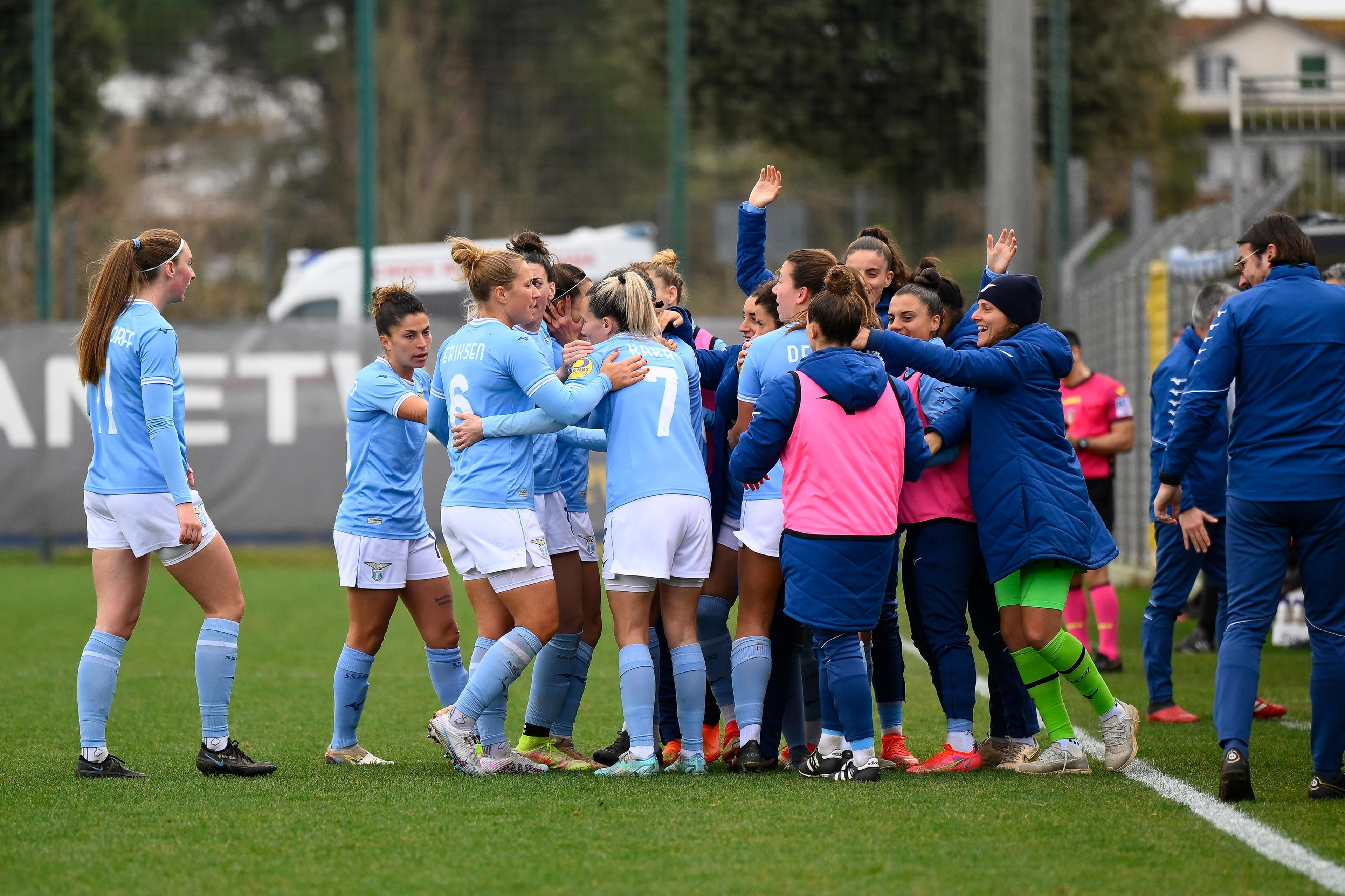 Despoina Chatzinikolaou of S.S. Lazio Women celebrates the gol of 1-0 during the 18th day of the Serie B Championship between S.S. Lazio Women and Ternana Calcio Femminile at the stadio Mirko Fersini on 26th of February, 2023 in Formello, Italy.