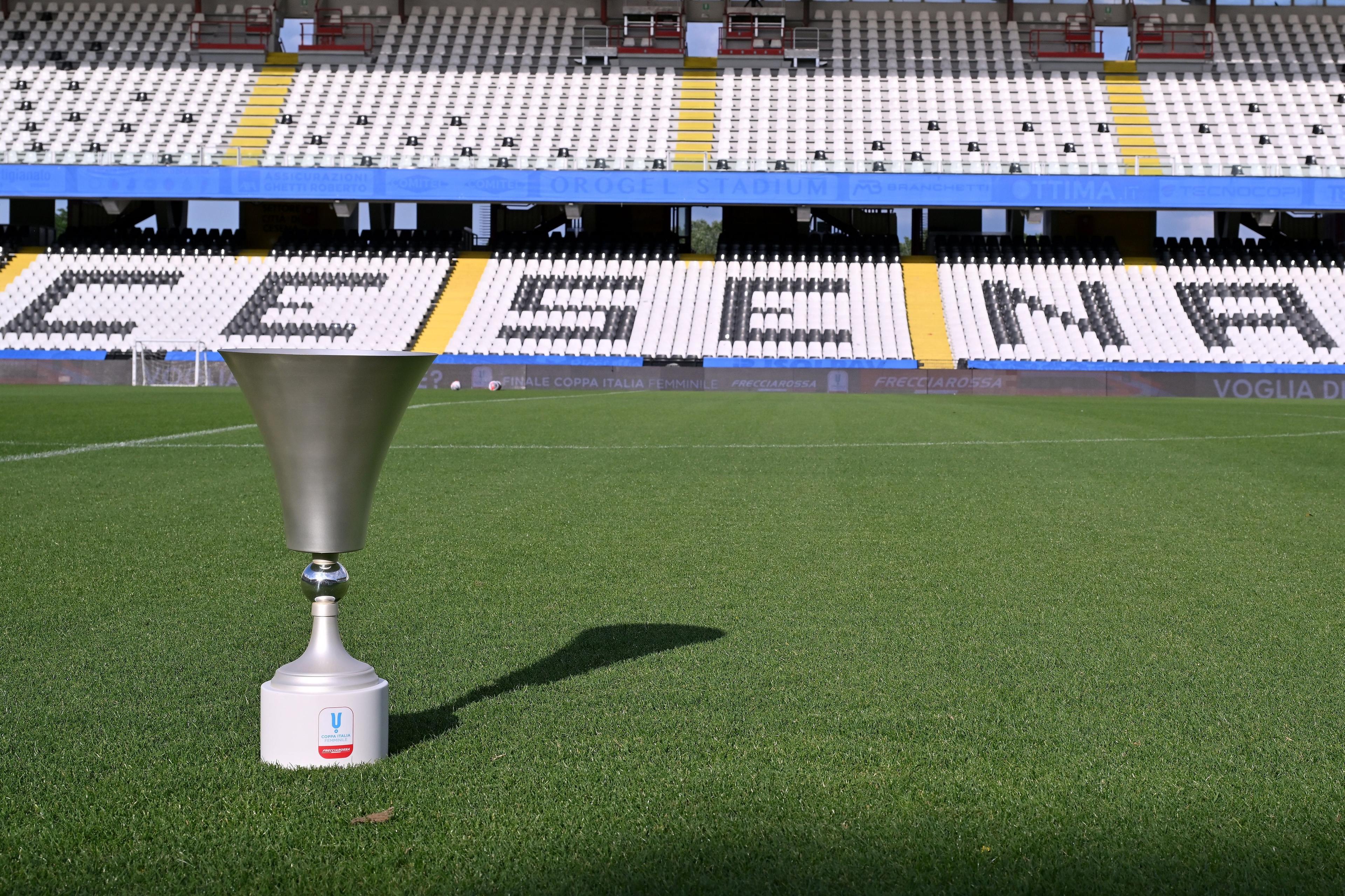 CESENA, ITALY - MAY 23: during the Women Supercup Press Conference at Dino Manuzzi Stadium on May 23, 2024 in Cesena, Italy. (Photo by Alessandro Sabattini/Getty Images)