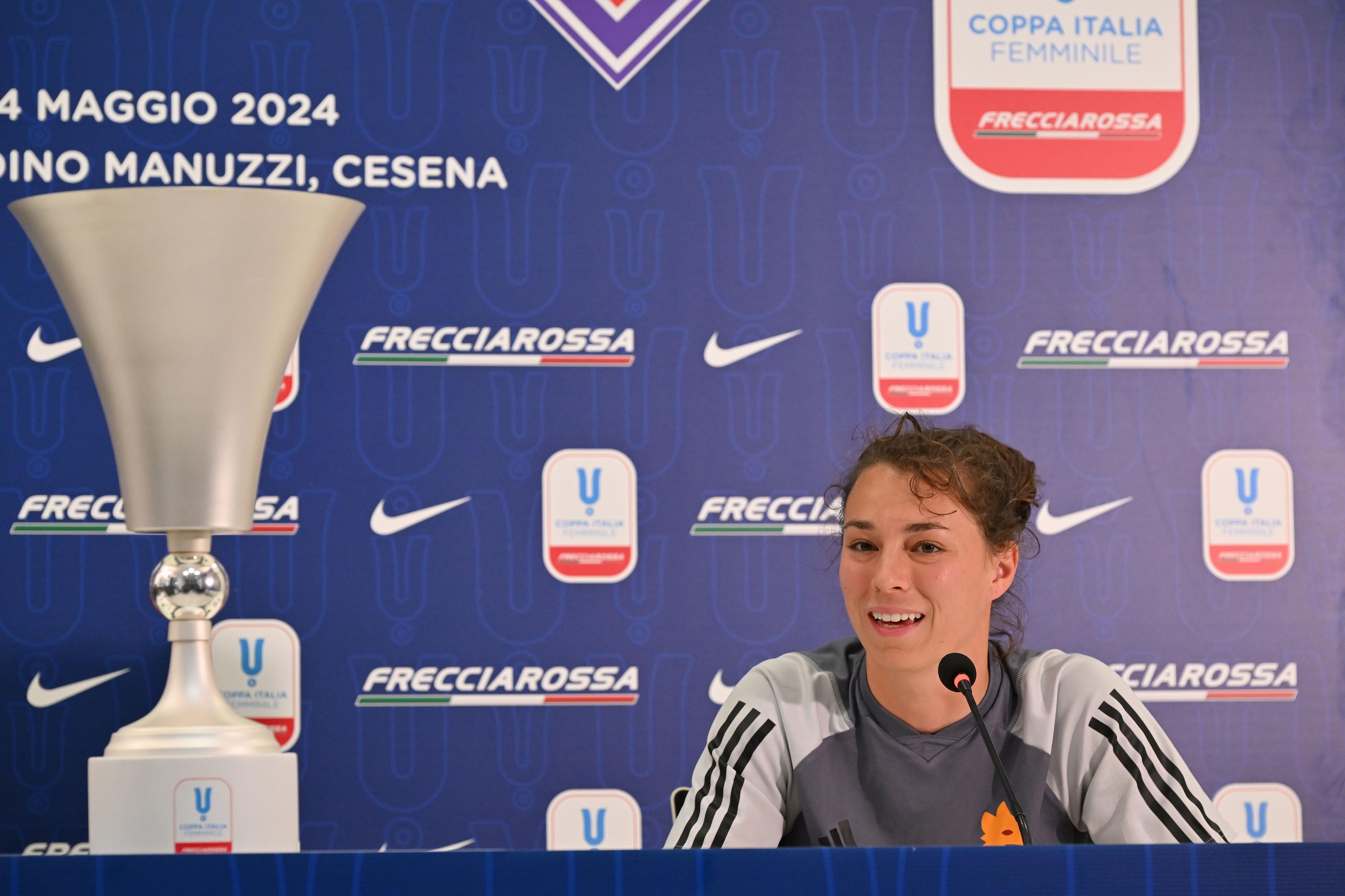CESENA, ITALY - MAY 23: during the Women Supercup Press Conference at Dino Manuzzi Stadium on May 23, 2024 in Cesena, Italy. (Photo by Alessandro Sabattini/Getty Images)