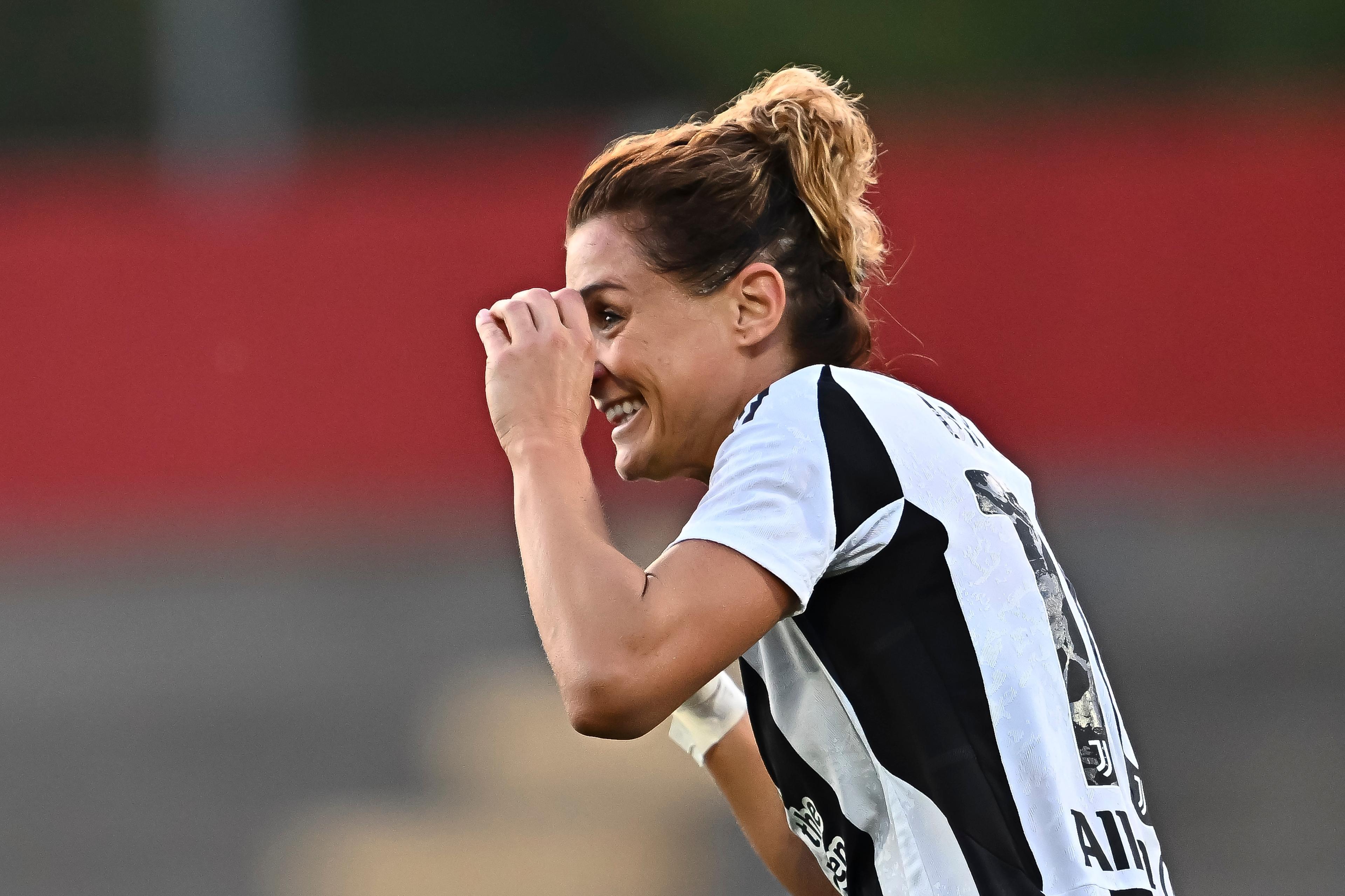 Cristiana Girelli (Juventus Women) ; October 6; 2024 - Football : Italian championship 2024 2025 Femminile ; 5°Day; match between Sampdoria Women 0-2 Juventus Women at Sciorba Stadium ; Genova, Italy; Joy Goal 0-1 ;( photo by aicfoto)(ITALY) [0855]
