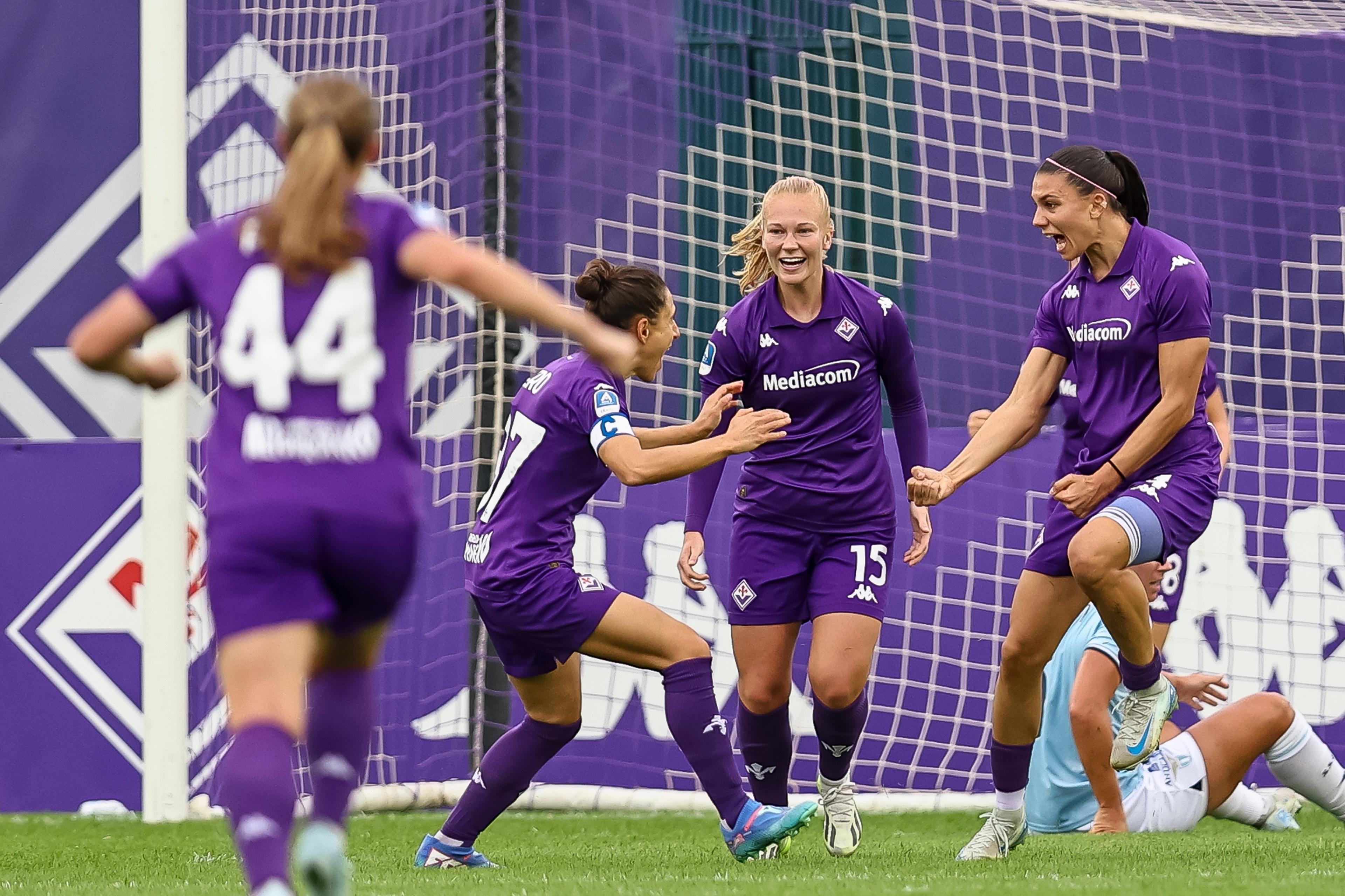 Agnese Bonfantini (Fiorentina Women) ; October 19; 2024 - Football : Italian championship 2024 2025 Femminile ; 7¡Day ; match between Fiorentina Women 3-2 Lazio Women at Curva Fiesole - Viola Park Stadium ; Firenze, Italy; Joy Goal 1-0 ;( photo by aicfoto)(ITALY) [0855]