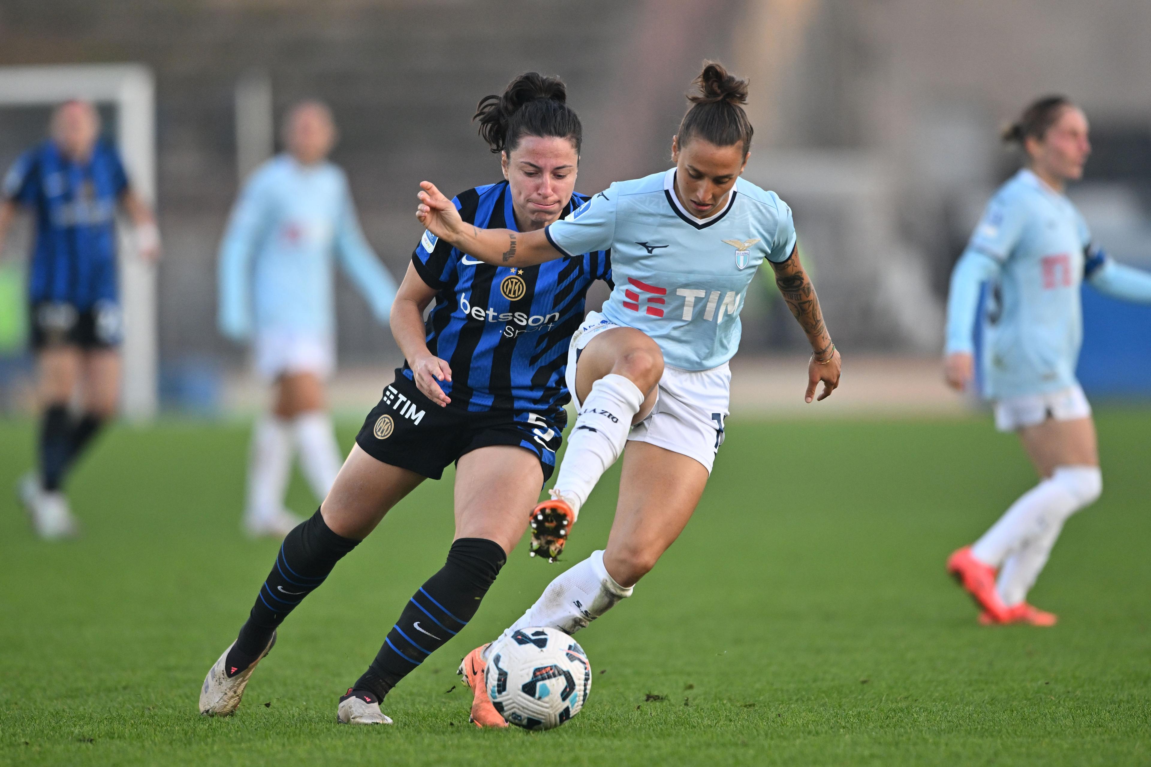 Elisabetta Oliviero (Lazio Women)Ivana Andres Sanz (Inter Women) ; November 10; 2023 - Football : Italian championship 2024 2025 Femminile ; 9°Day ; match between Inter Women 1-0 Lazio Women at Arena Civica Gianni BreraStadium ; Milano, Italy; ;( photo by aicfoto)(ITALY) [0855]