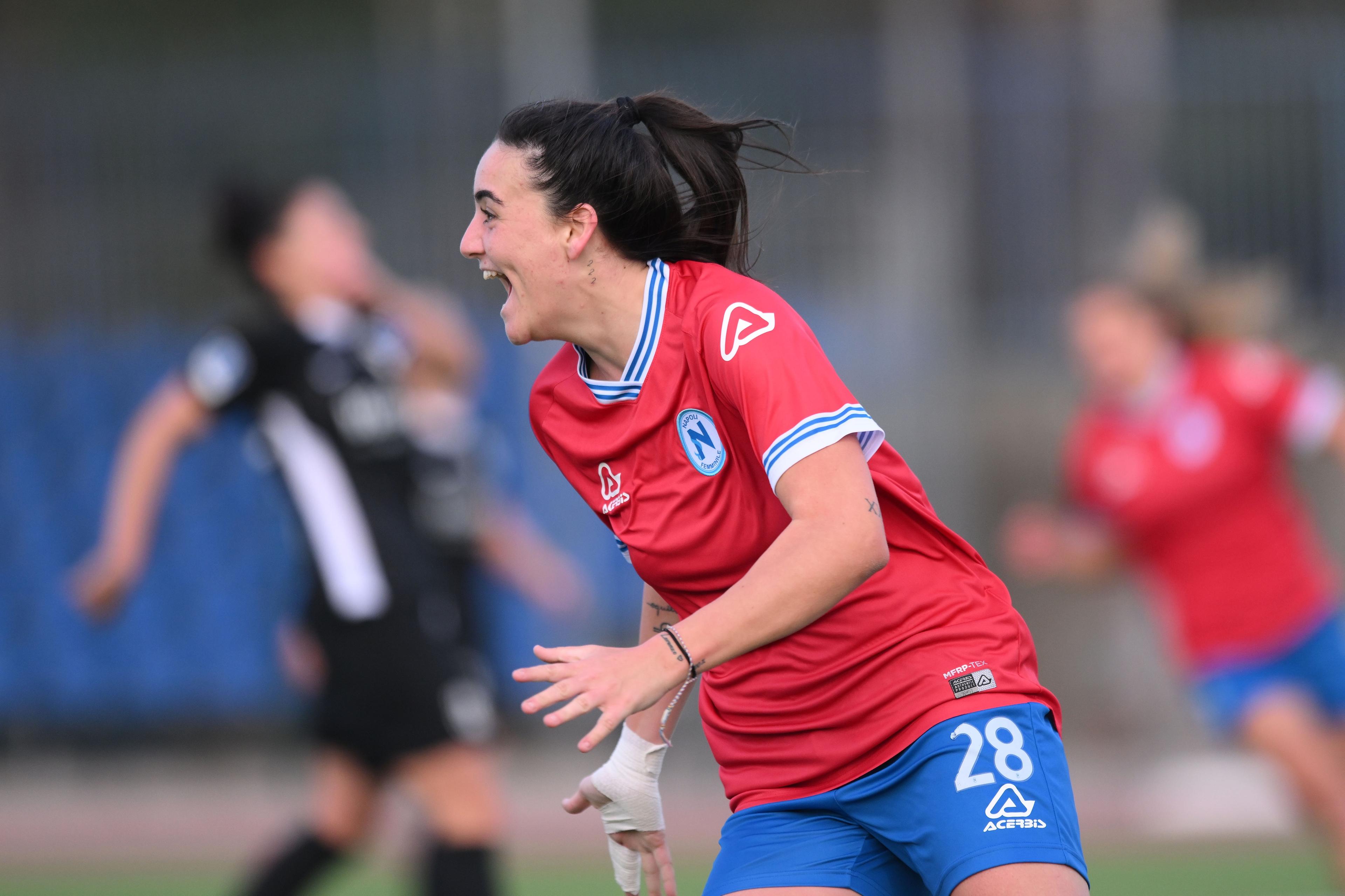 Ginevra Moretti (Napoli Women) ; February 9; 2025 - Football : Italian championship 2024 2025 Femminile ; 18°Day; match between Napoli Women 4-2 Como Women at Giuseppe Piccolo Stadium ; Napoli, Italy; ;( photo by aicfoto)(ITALY) [0855]