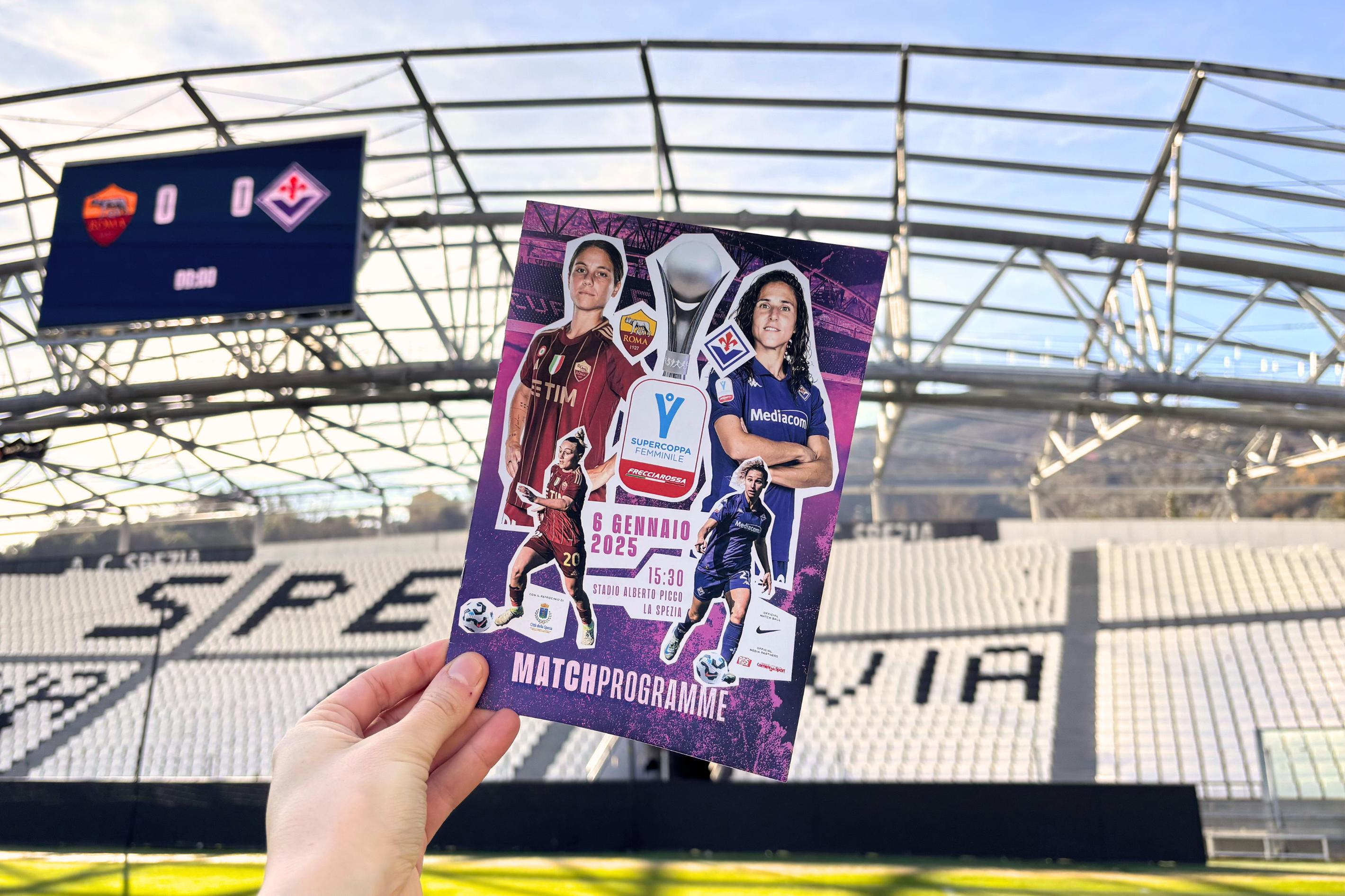 Roma-Fiorentina, -2. Tutto il mondo guarda La Spezia: collegati 148 Paesi, produzione da 12 telecamere. Online il Match Programme della sfida